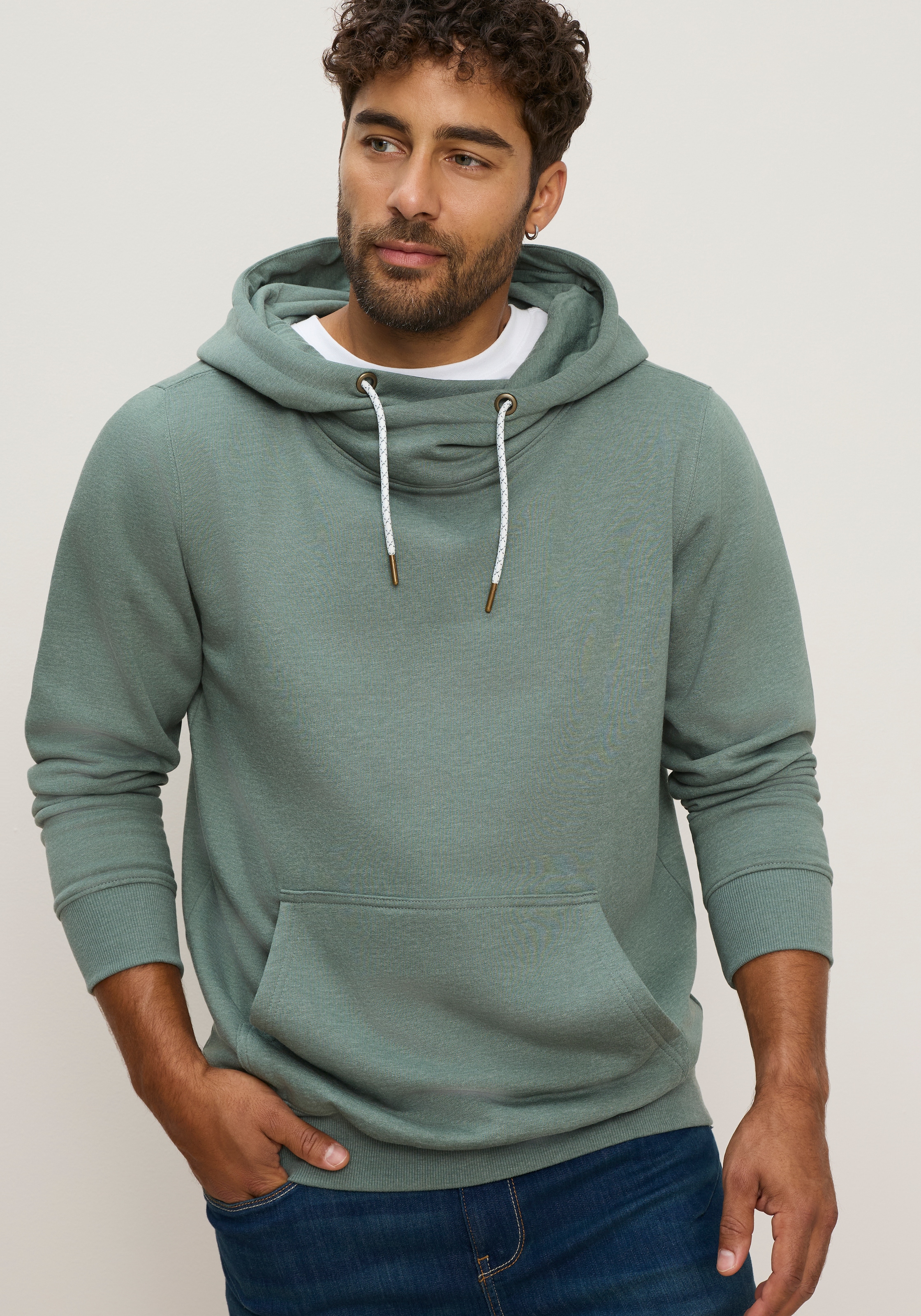 Mans World Kapuzensweatshirt, mit weitem Halsaussschnitt, auch in großen Größen erhältlich