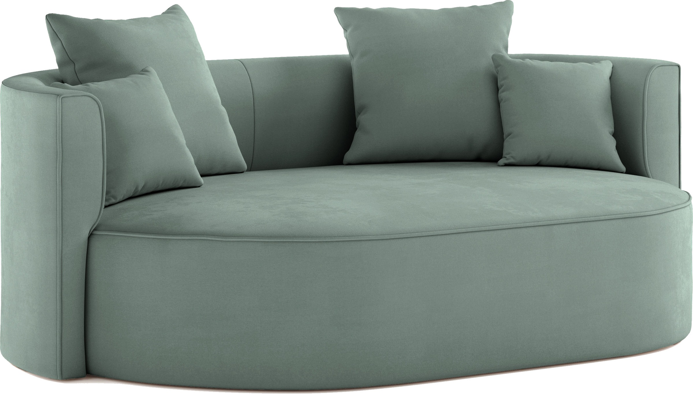 LeGer Home by Lena Gercke 2,5-Sitzer »ISALIE, rundes Loungesofa, mit Kissen, perfekt gepolstert«, moderne Stoffe, mit 4 Zierkissen, extra große Sitzfläche