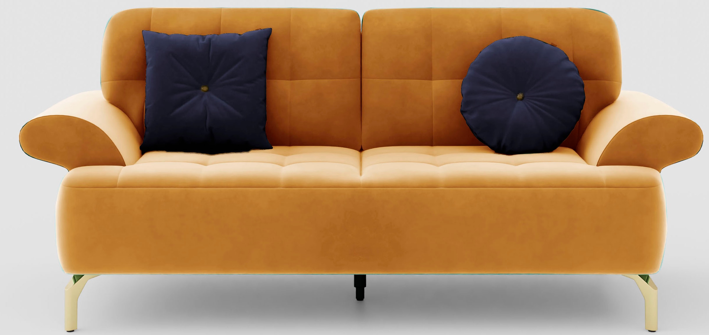 sit&more 2-Sitzer »Orient 1«, inkl. 2 Zierkissen mit Strass-Stein, goldfarbene Metallfüße