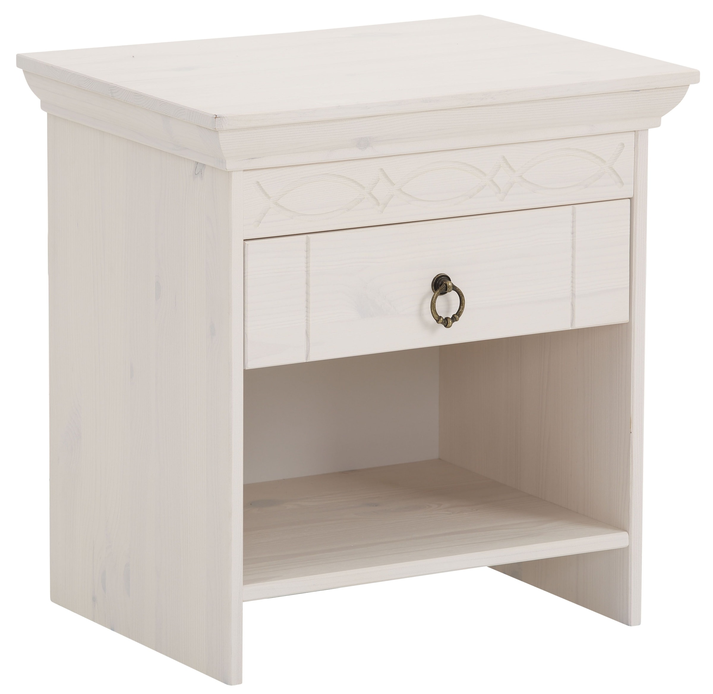 OTTO home Nachtkommode "Indra" Nachttisch mit dekorativen Fräsungen, Breite günstig online kaufen