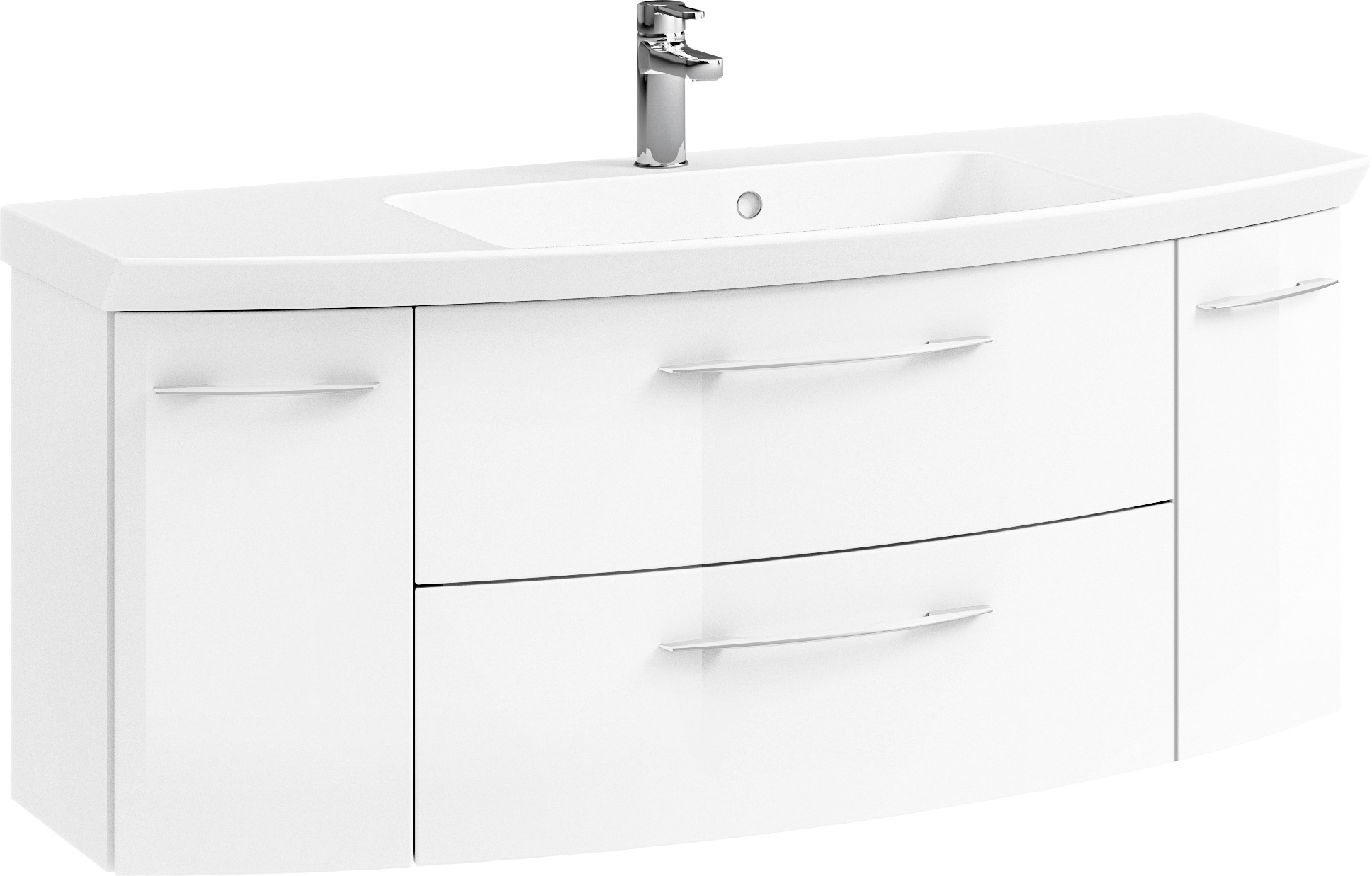 Saphir Badmöbel-Set »Cassca Sprint Waschtisch-Set Mineralmarmor-Waschtisch mit Unterschrank«, (1 St.), Waschplatz mit 2 Türen, 2 Schubladen, inkl. Türdämpfer, Badschrank