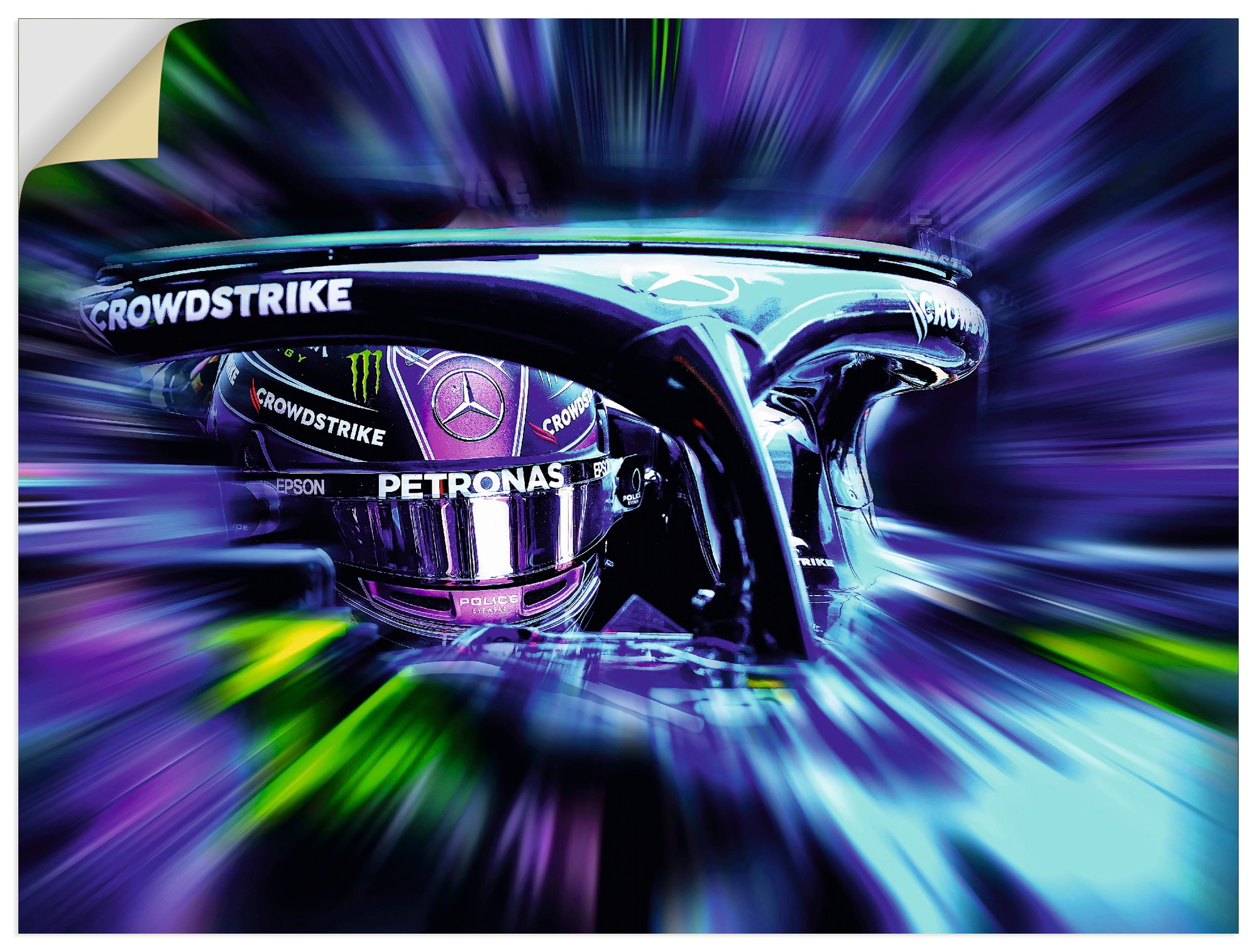 Artland Wandbild "LH44 - Hamilton in kreativen Farben" Funsport 1 Stk. tlg. als Alubild, Leinwandbild, Poster, Wandaufkleber in verschied. Größen
