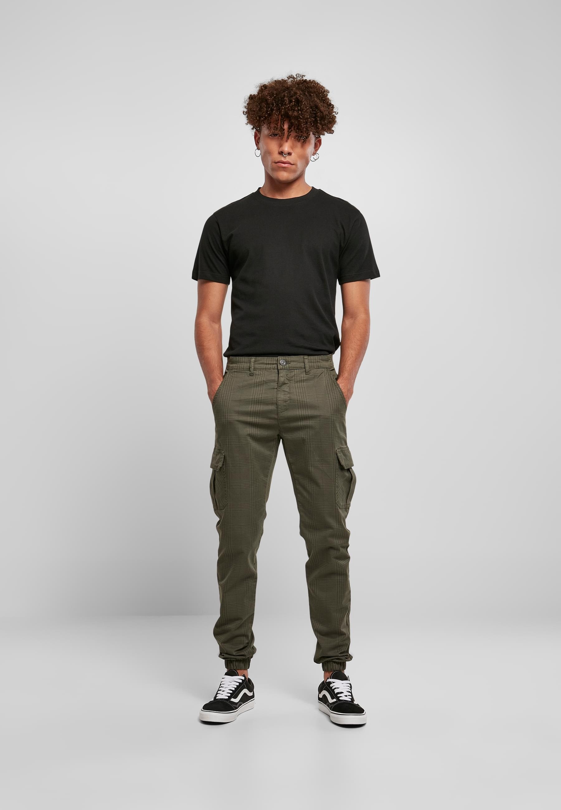 URBAN CLASSICS Cargohose »Urban Classics Herren AOP Glencheck Cargo Jog Pants«, (1 tlg.)