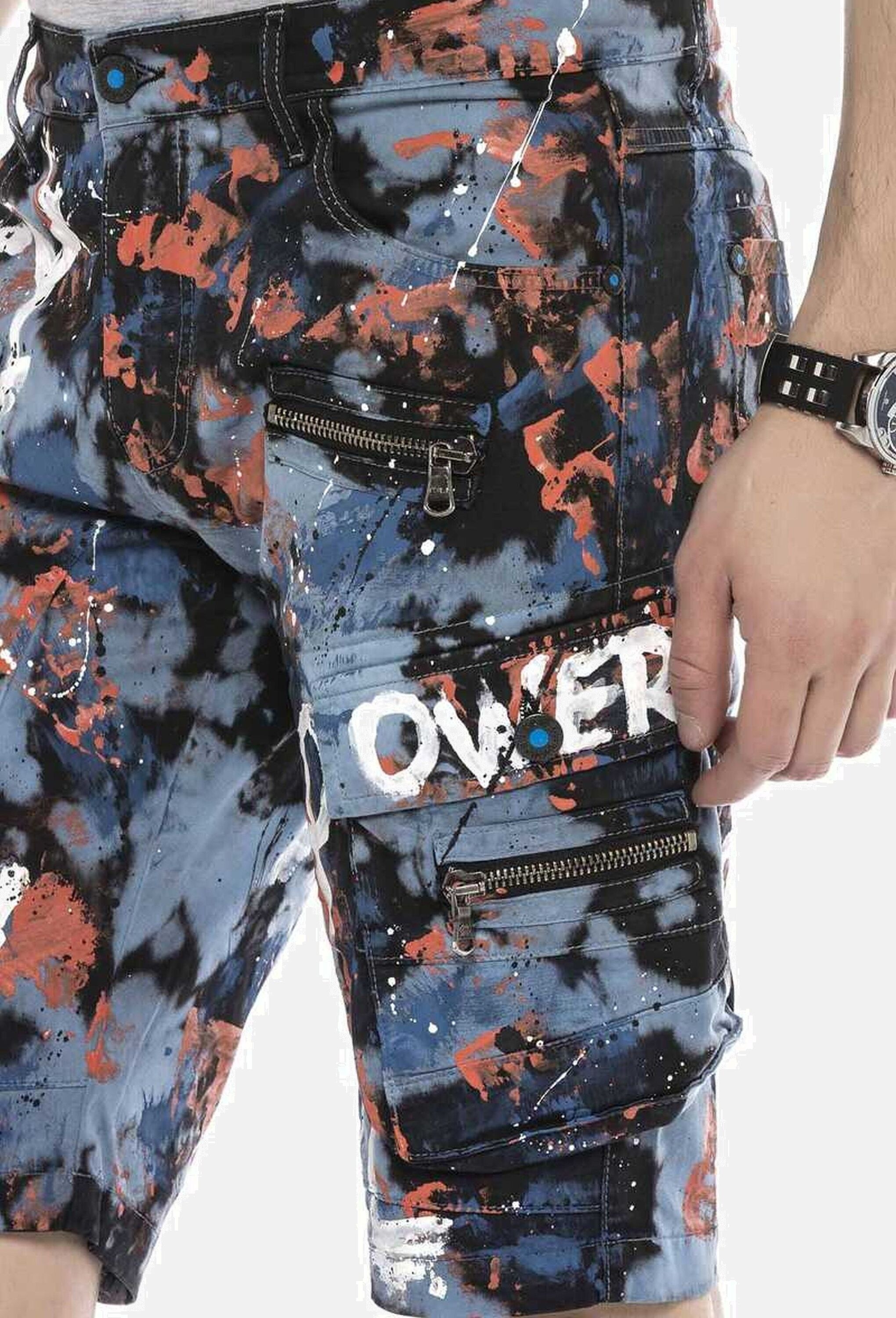 Cipo & Baxx Jeansbermudas »Cipo & Baxx Bermuda & Short« mit angesagtem Denim-Coating, CK204
