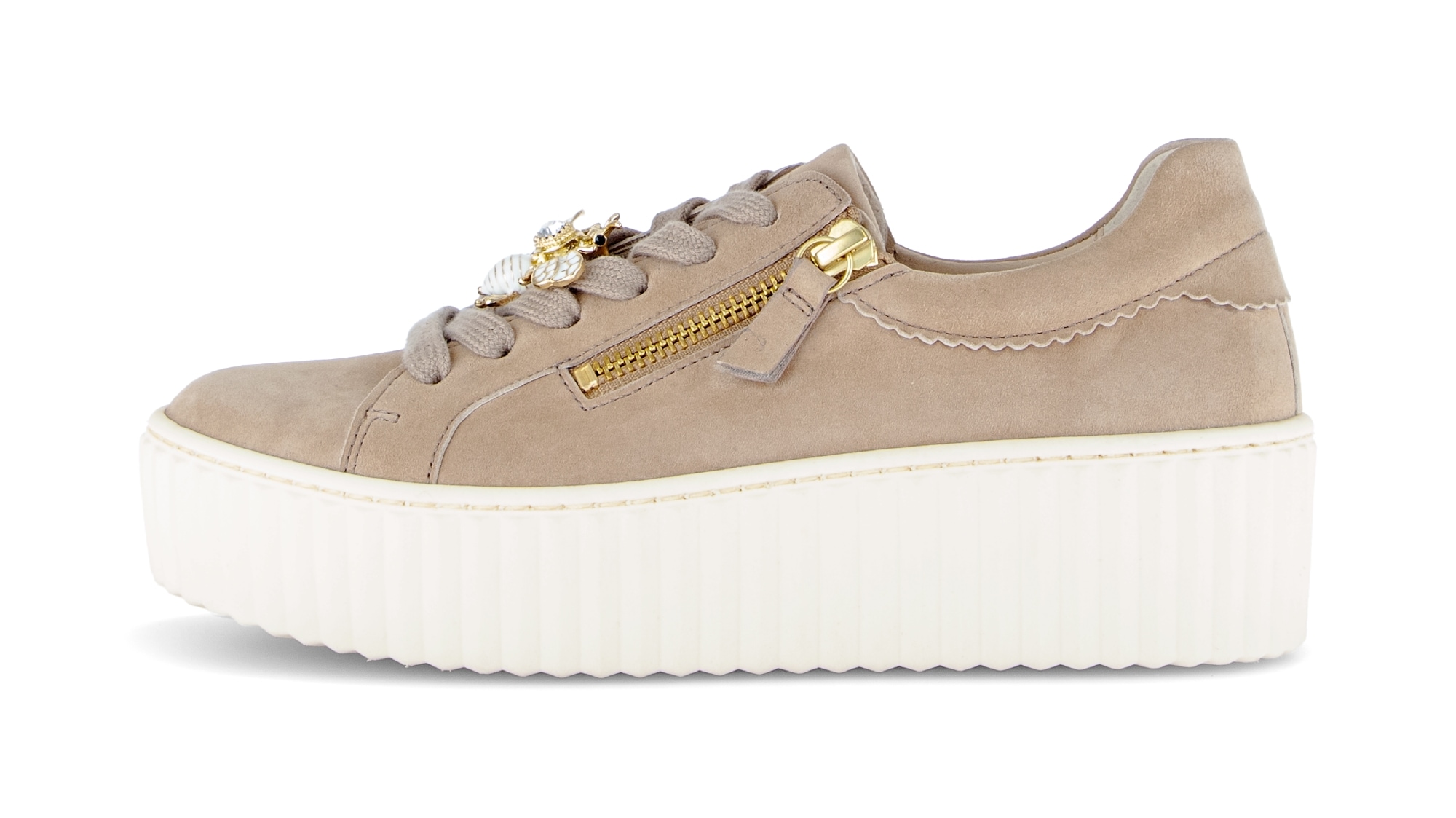 Gabor Plateausneaker  Freizeitschuh, Halbschuh, Schnürschuh mit modischem Schmuckelement