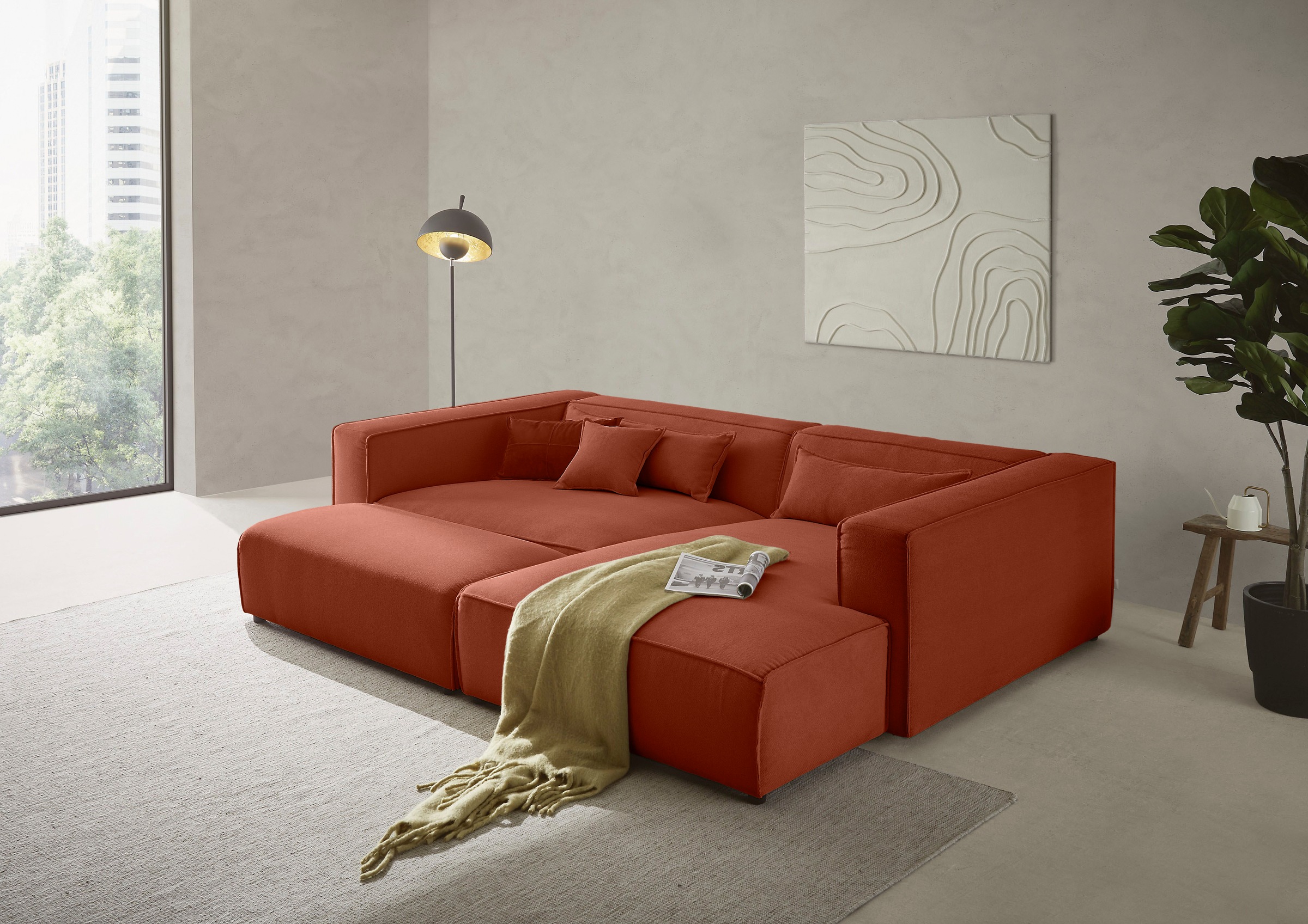 LeGer Home by Lena Gercke Ecksofa "PIARA XXL, L-Form, Schlaffunktion, Cord, günstig online kaufen