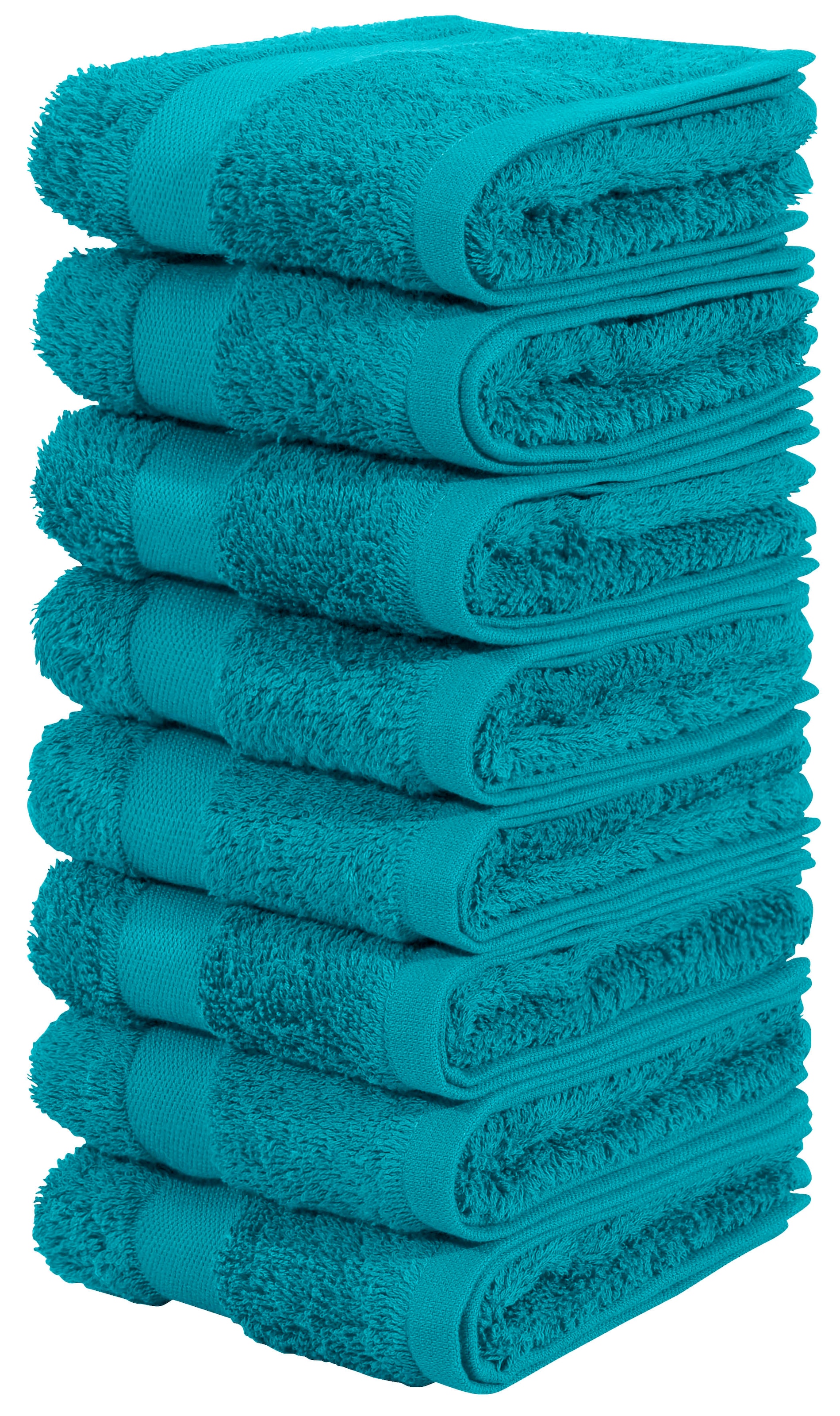 OTTO home Gaestehandtuecher "Vanessa, 8 Gästehandtücher, 30x50cm, in Standard- und Premium-Qualität" Handtücher mit Bordüre, 100% Baumwolle, einfarbig, weich