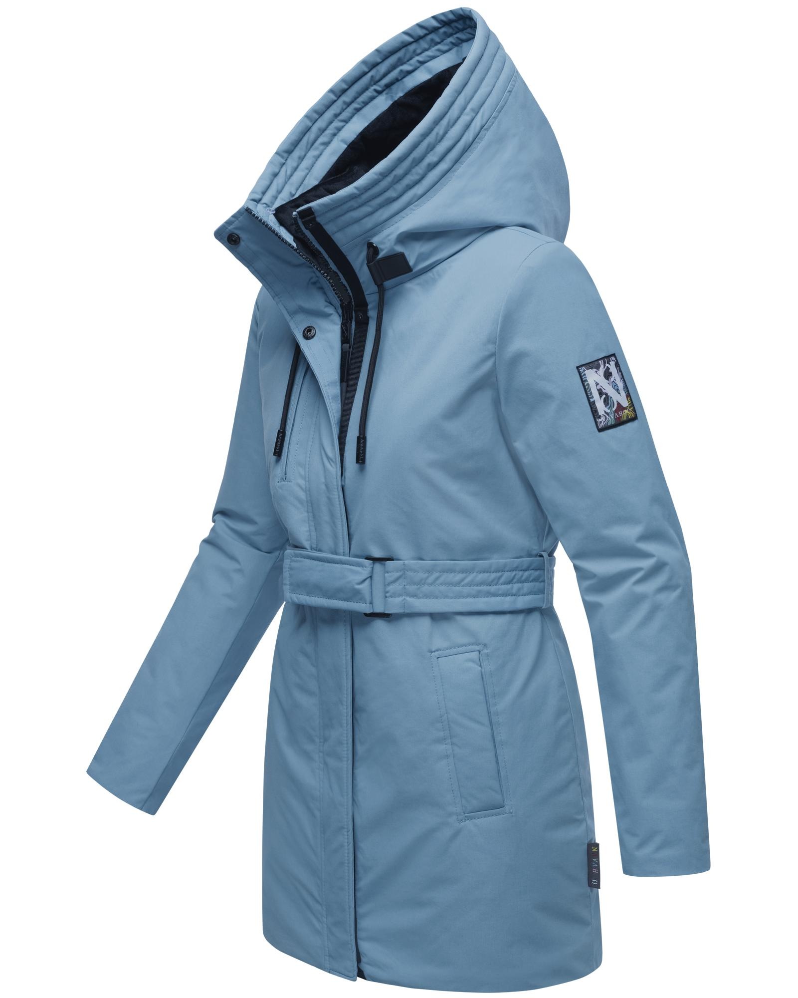 Navahoo Winterjacke »Eishauch 14«, mit Kapuze, Damen Winterparka mit Taillengürtel und Fleece-Kragen