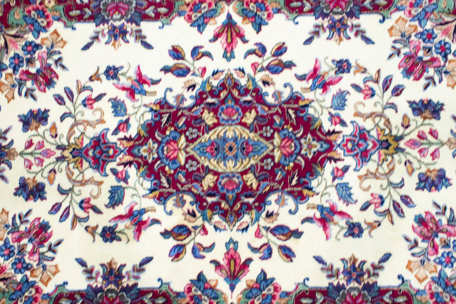 morgenland Wollteppich »Rafsanjan Teppich handgeknüpft weiß«, rechteckig