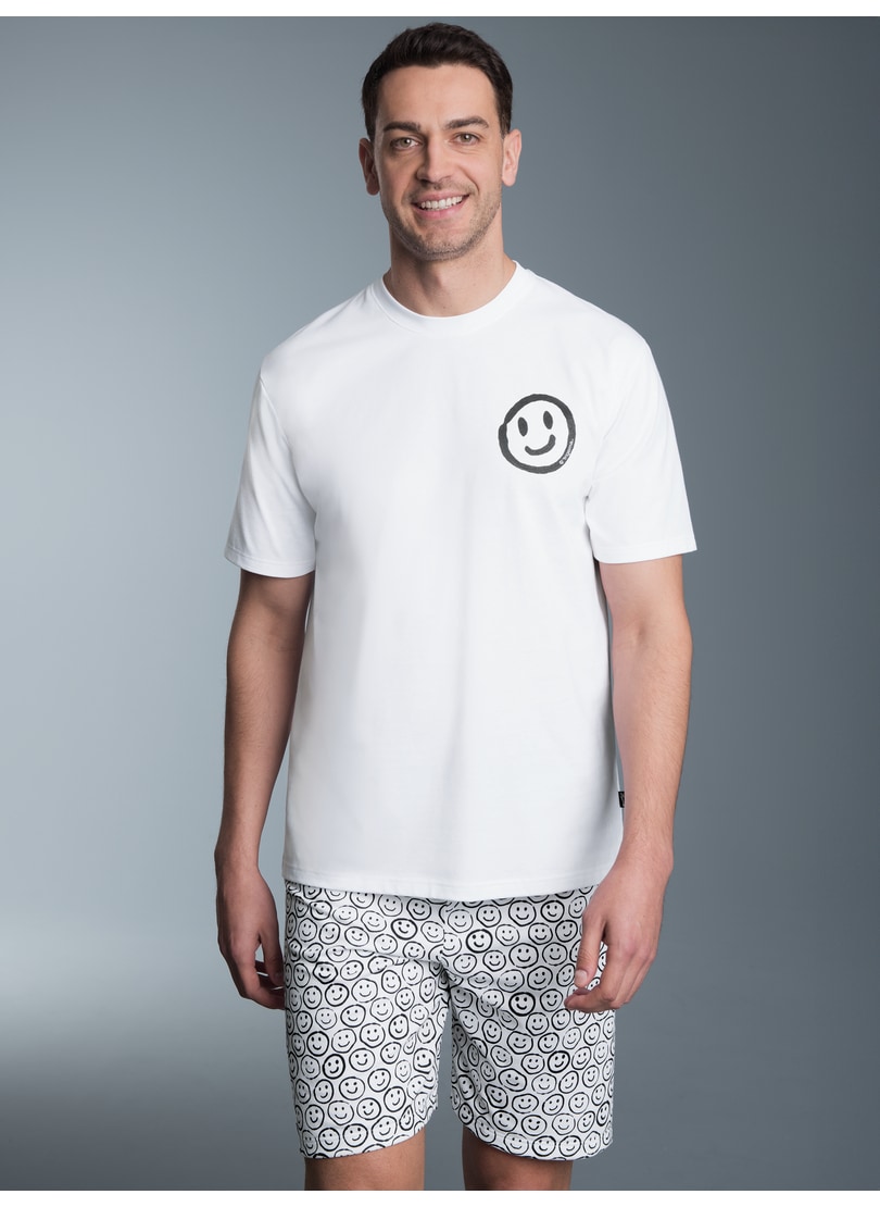 Trigema Schlafanzug "TRIGEMA Kurzer Schlafanzug in fröhlichem Smiley-Design günstig online kaufen