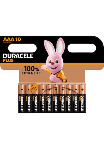 Duracell Batterie »Plus Micro/AAA/LR03«, LR03, 1,5 V, (10 St., Alkaline Batterie, 10... kaufen