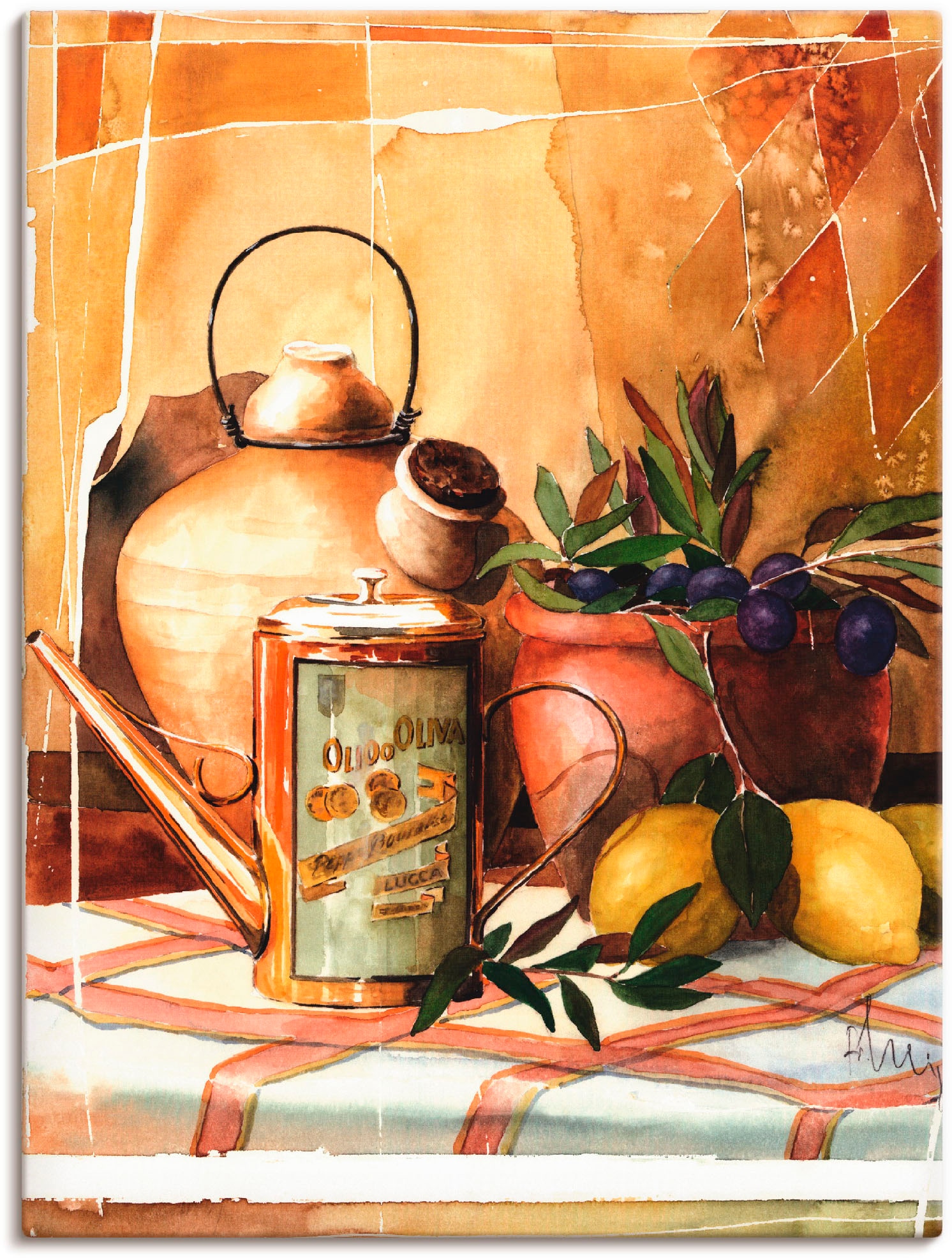 Artland Leinwandbild "Olivenöl", Arrangements, (1 St.), auf Keilrahmen gespannt
