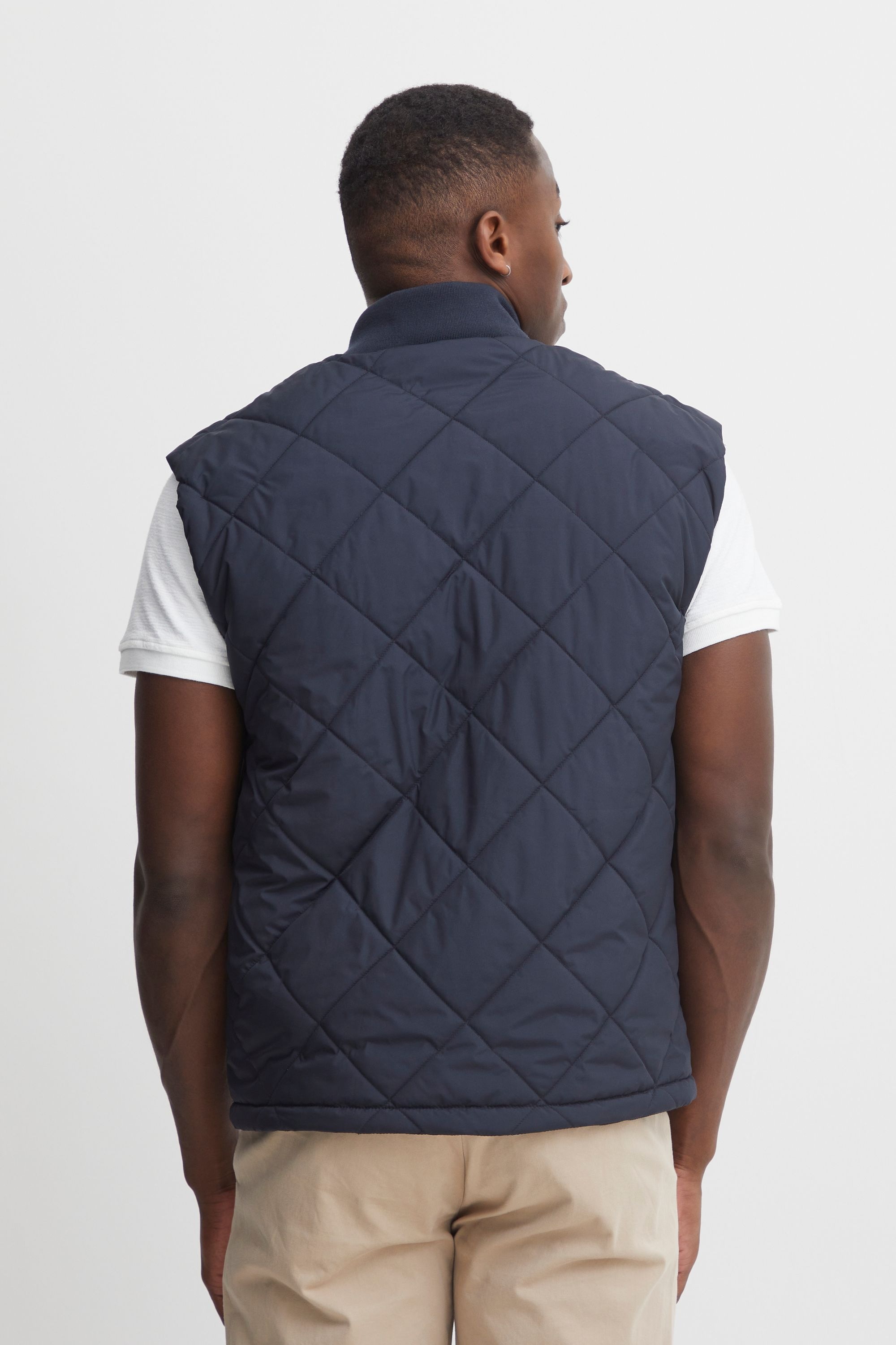 Steppweste CASUAL FRIDAY "Steppweste CFOlas", Herren, Gr. L, blau (schwarz navy), Obermaterial: 100% Polyester PES., Westen Steppweste 3