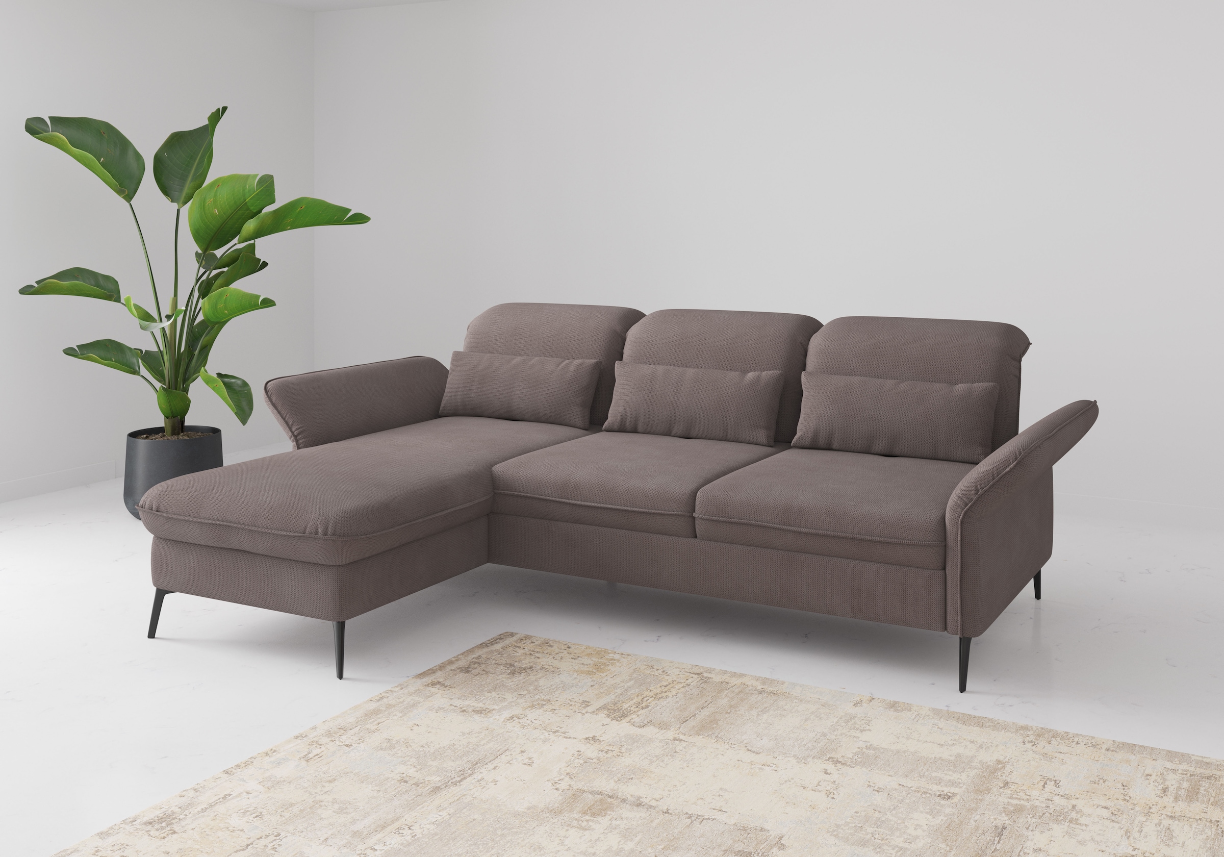 sit&more Ecksofa "Emely, inkl. Sitztiefenverstellung" wahlweise mit Bettfun günstig online kaufen