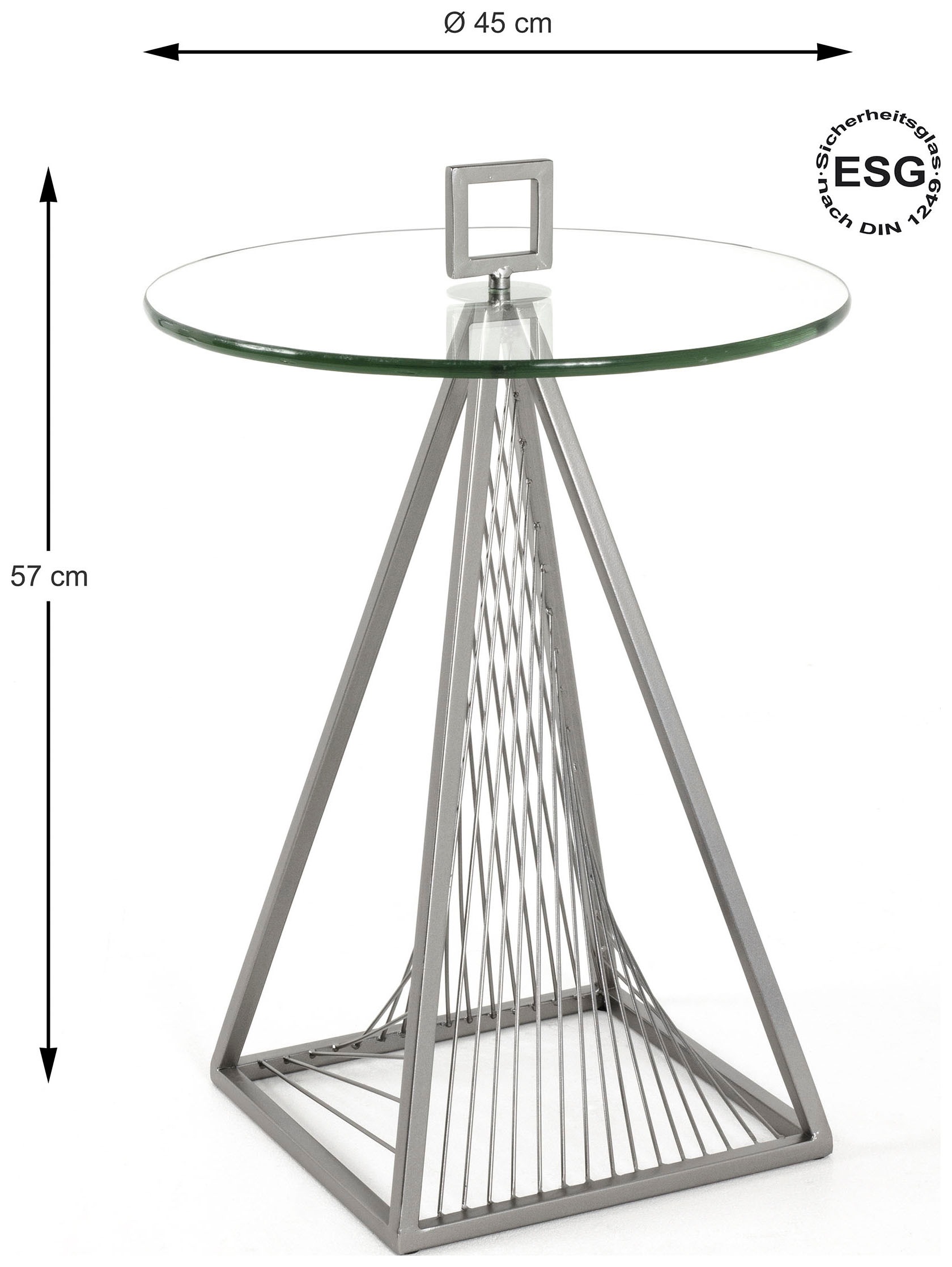 HAKU Beistelltisch »Sofatisch, Wohnzimmertisch« 1 Stk. tlg. rund - aus Metall Grau - Ø/H 45/57 cm