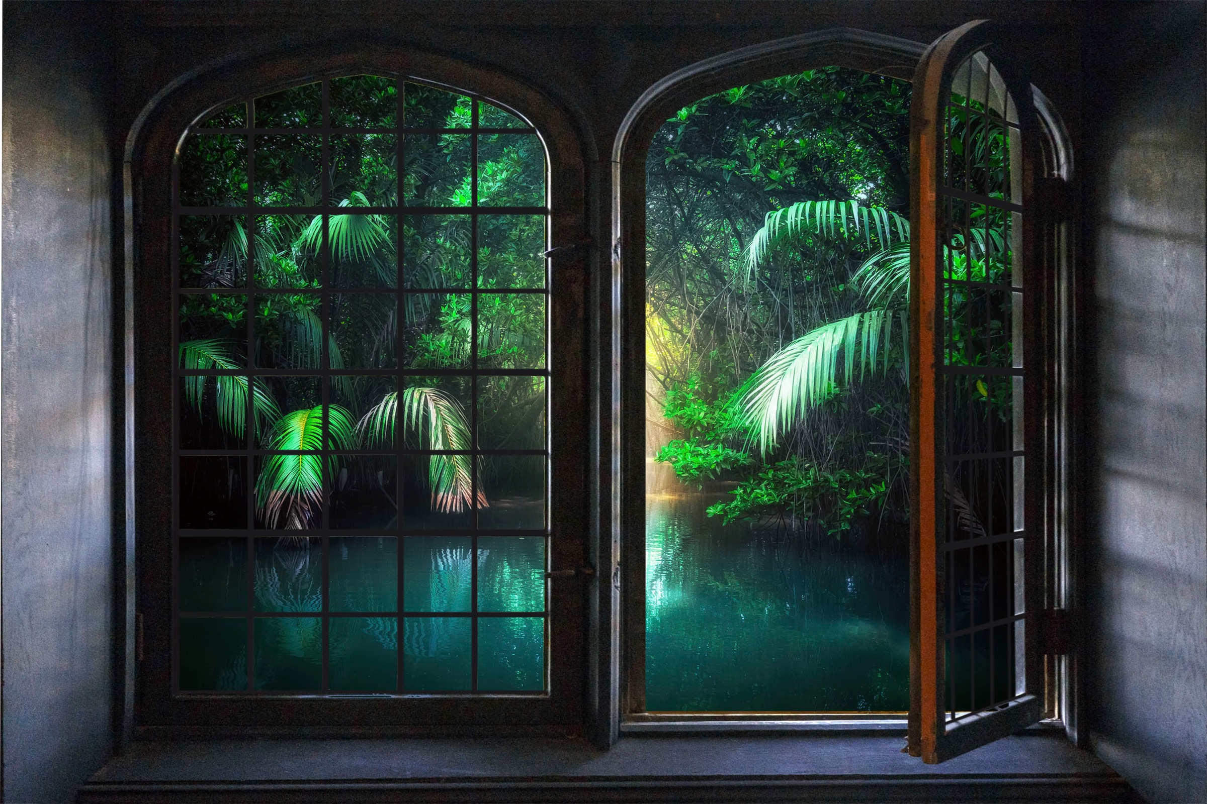 queence Wandsticker »Urwald«, Wandsticker, Wandbild, selbstklebend, 3D, Fenster