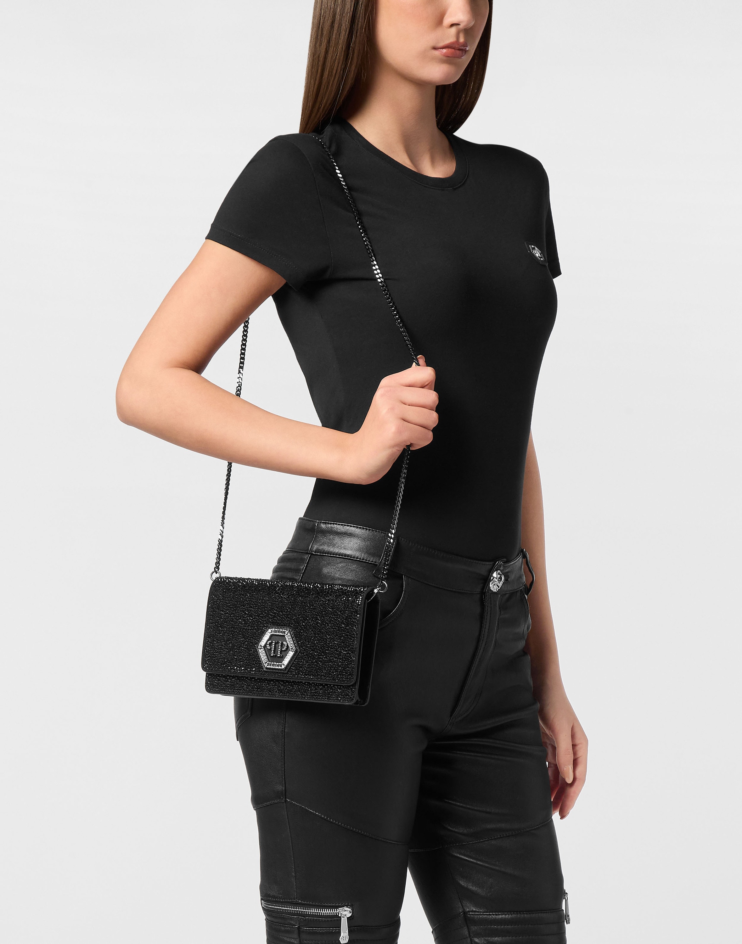 PHILIPP PLEIN Schultertasche »Hexagon Mit Schmucksteinen«