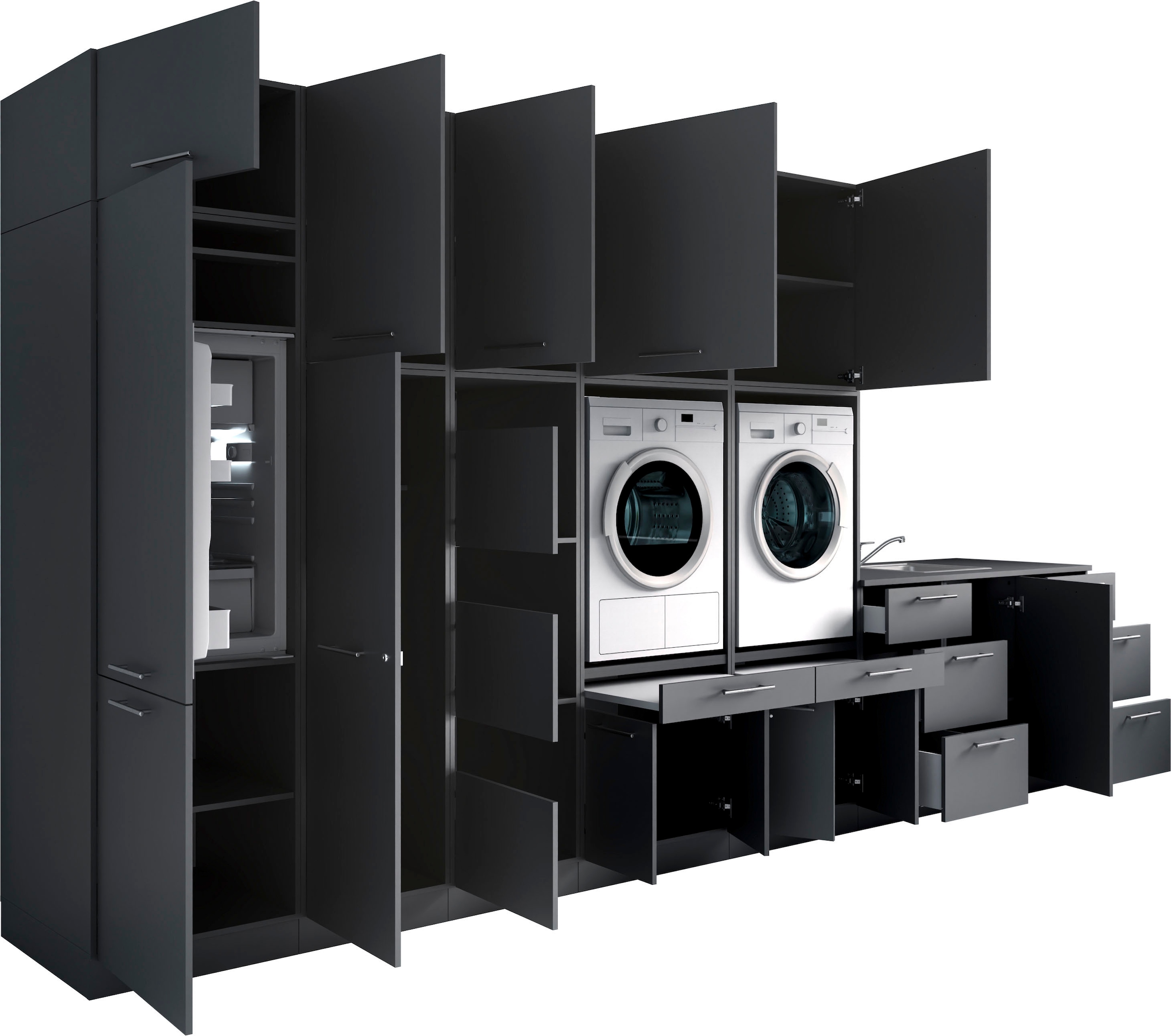 Laundreezy Mehrzweckschrank-Set »Laundreezy, 12-tlg. Mehrzweckschrank-Set B/H/T 445/238/68 cm« 12 Stk. tlg.