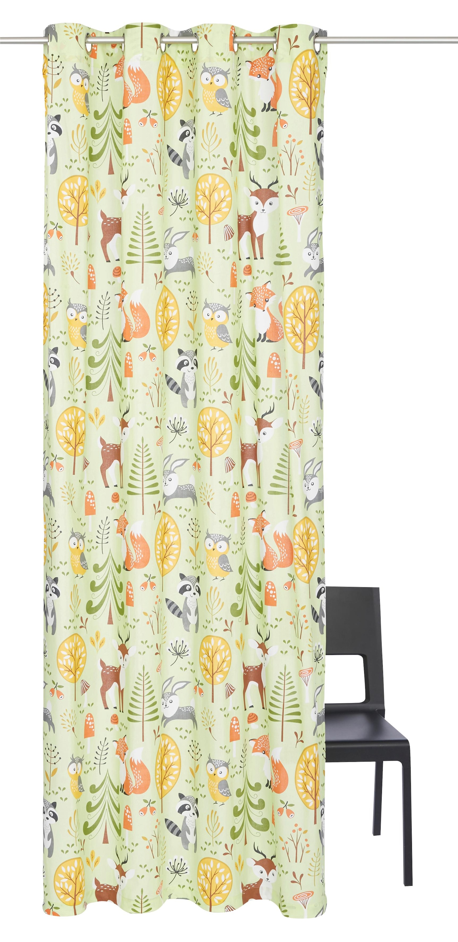 OTTO home Gardine "Waldtiere" Ösen 1 Stk. tlg. Kindergardine, halbtranspare günstig online kaufen