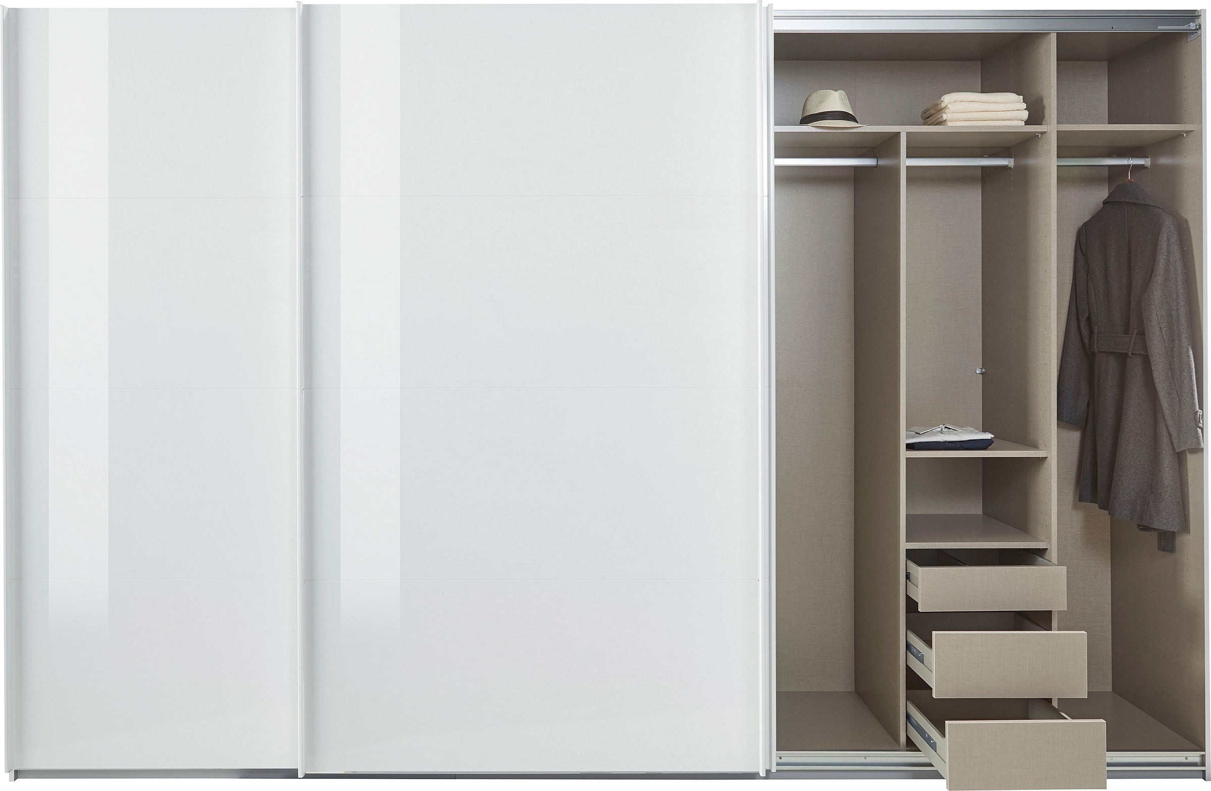 rauch Schwebetürenschrank »Kleiderschrank Schrank Garderobe TOPSELLER OTELI inkl. Inneneinteilung«, mit 3 Innenschubladen sowie zusätzlichen Einlegeböden MADE IN GERMANY