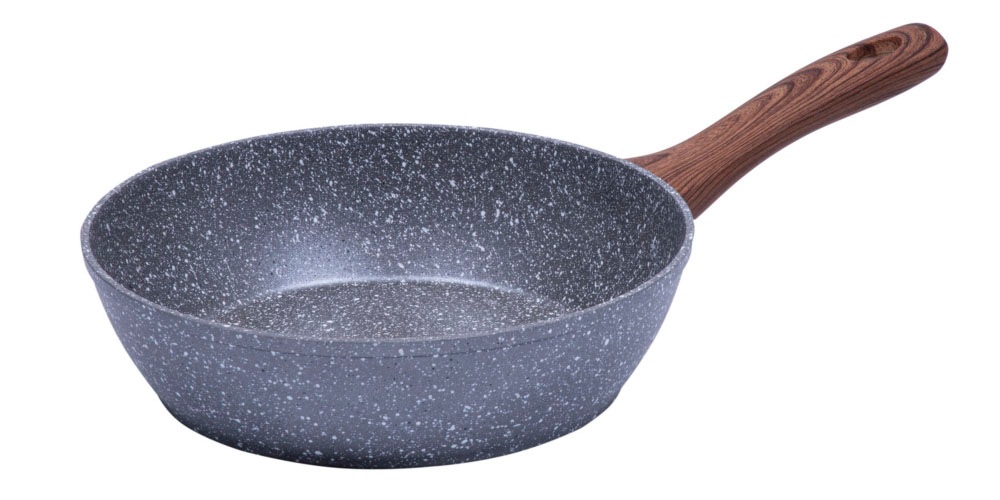 Bratpfanne "Aquila, tiefe Schmorpfanne langlebig und spülmaschinenfest", Ø 24cm + Höhe 6,8cm, grau, RESTO KITCHENWARE, Pfannen, mit ergonomischem