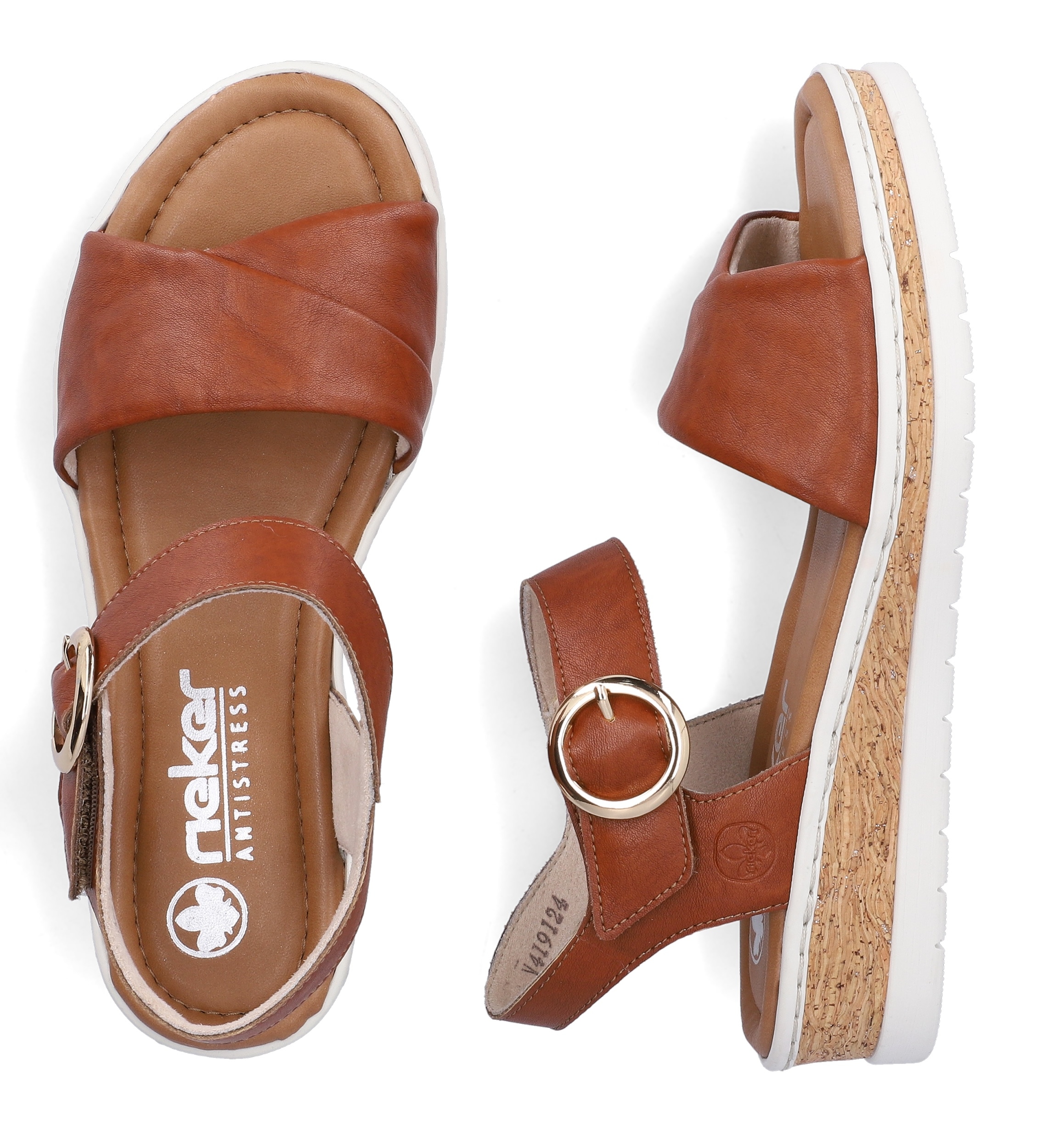 Rieker Keilsandalette  Sommerschuh, Keilsandalette mit Klett