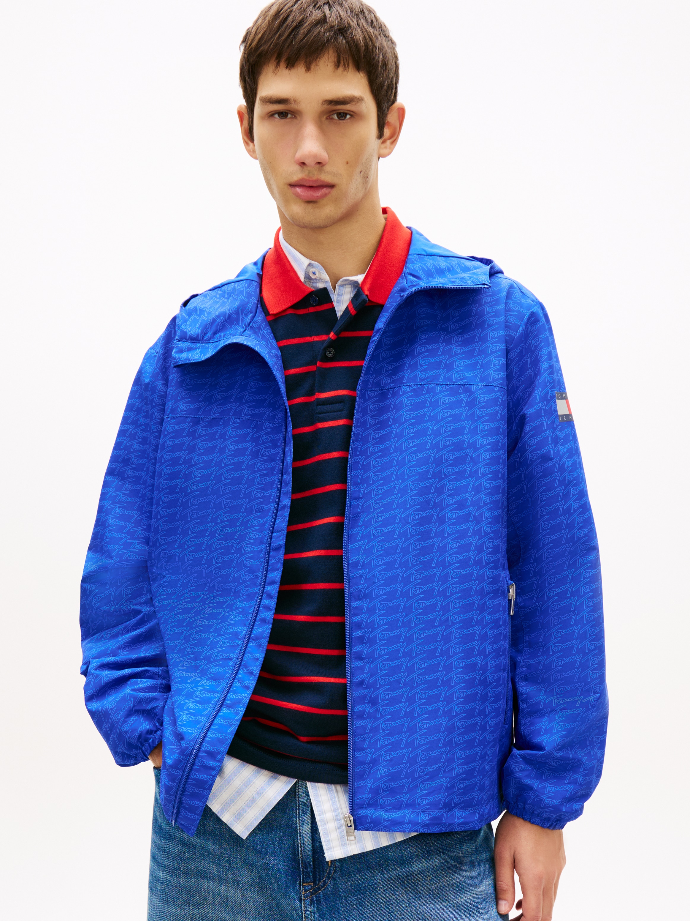 Tommy Jeans Windbreaker "TJM AOP PACKABLE" mit Kapuze wasserabweisend, wind günstig online kaufen