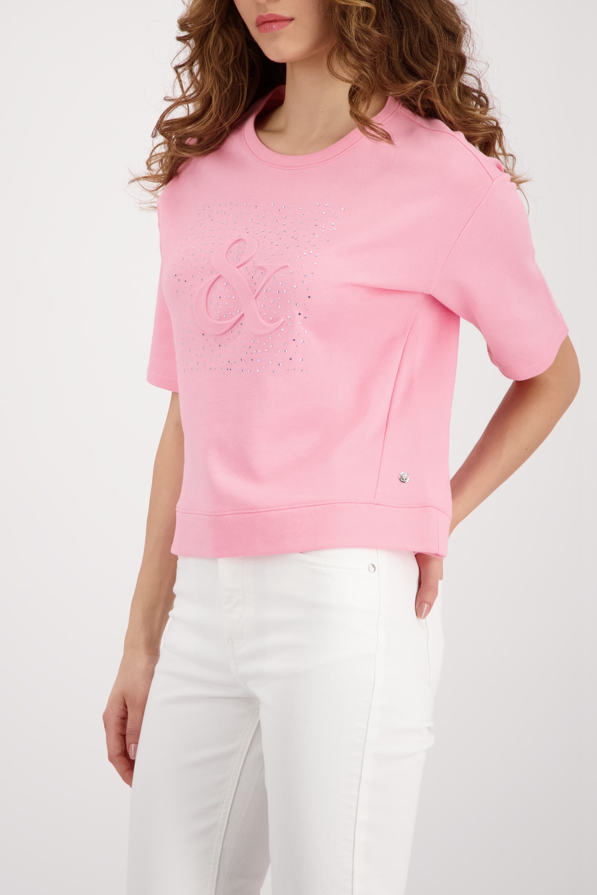 Monari Sweatshirt »Sweatshirt Basic Schmuck«, mit Glitzerrnieten
