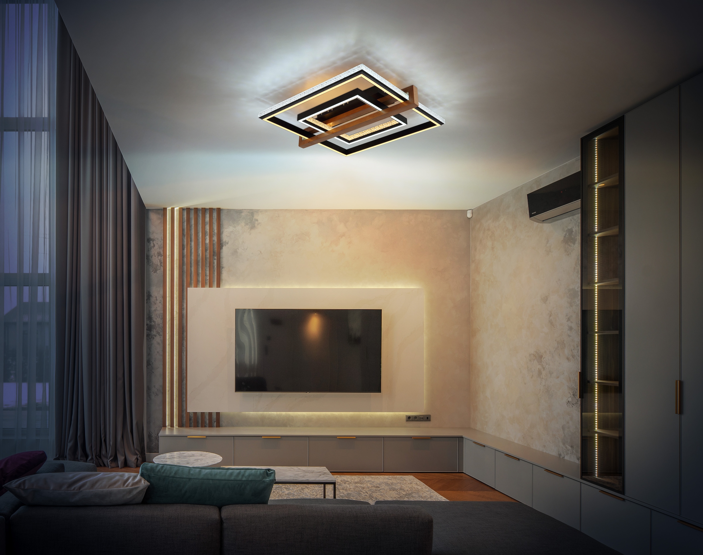 GLOBO LIGHTING Deckenleuchte »DELORIS« LED-Modul 1 Stk. warmweiß - kaltweiß Deckenlampe Wohnzimmer-Leuchte Schlafzimmer-Leuchte Flur Küche