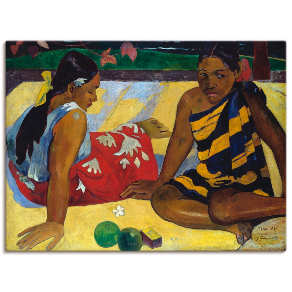 Artland Leinwandbild »Zwei Frauen auf Tahiti 1892«, Frau, (1 St.)