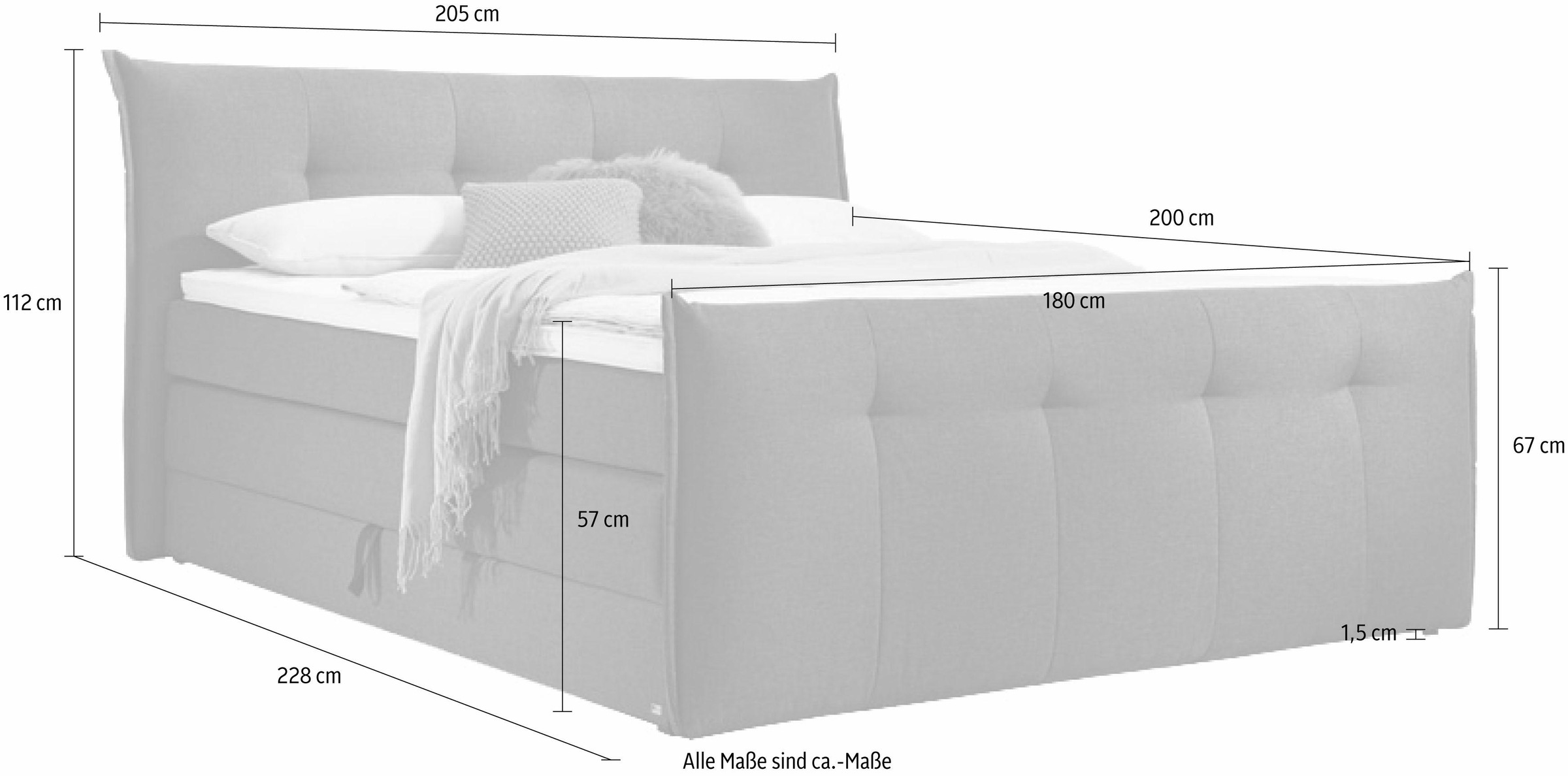 set one by Musterring Boxspringbett »Florida« mit Bettkasten, in 5 Liegekomfortvarianten