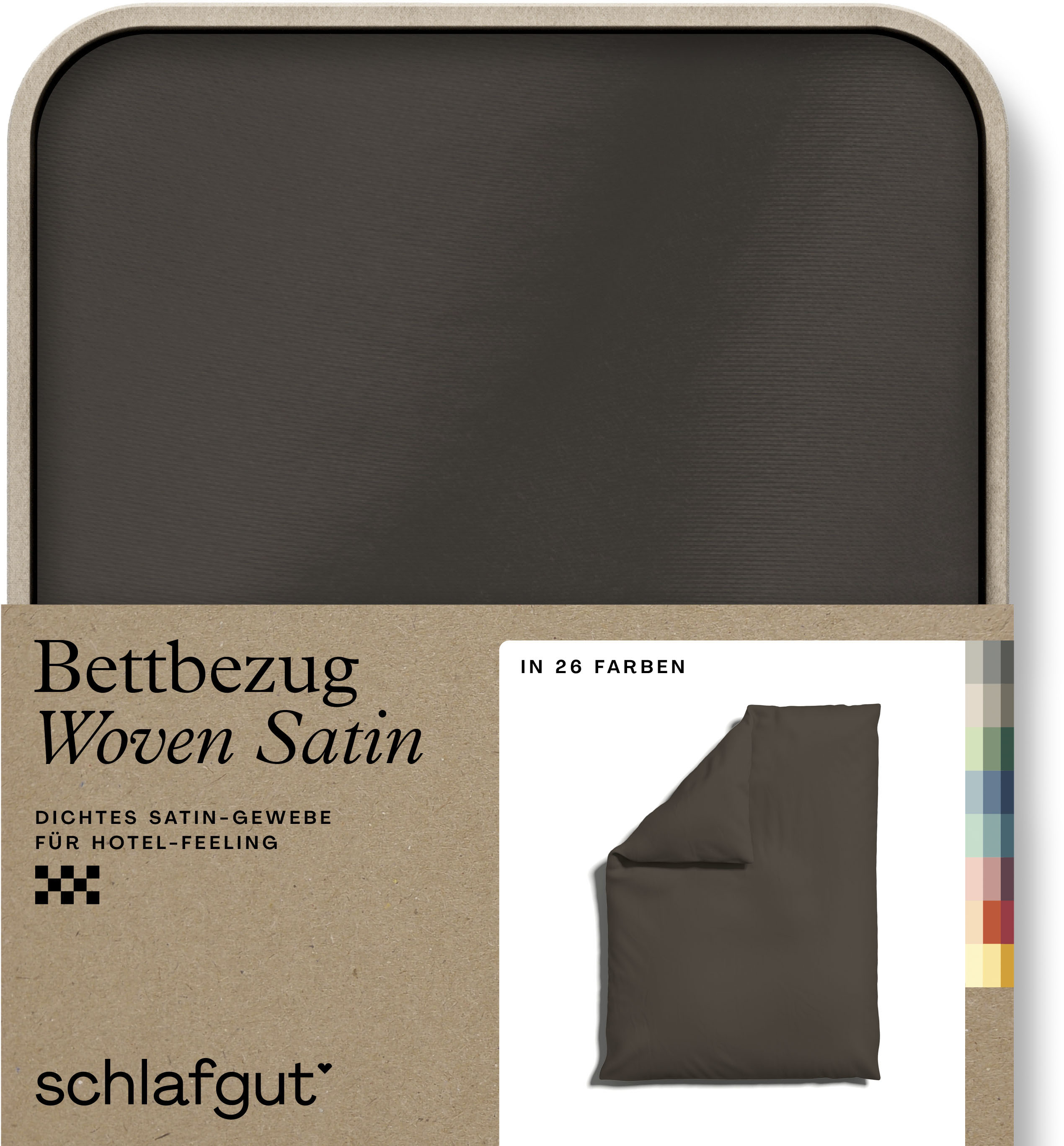Schlafgut Bettbezug "Premium Woven Satin, 100% Baumwolle, Fadendichte 300TC" besonders dicht gewebt, Mix & Match: passender Kissenbezug erhältlich