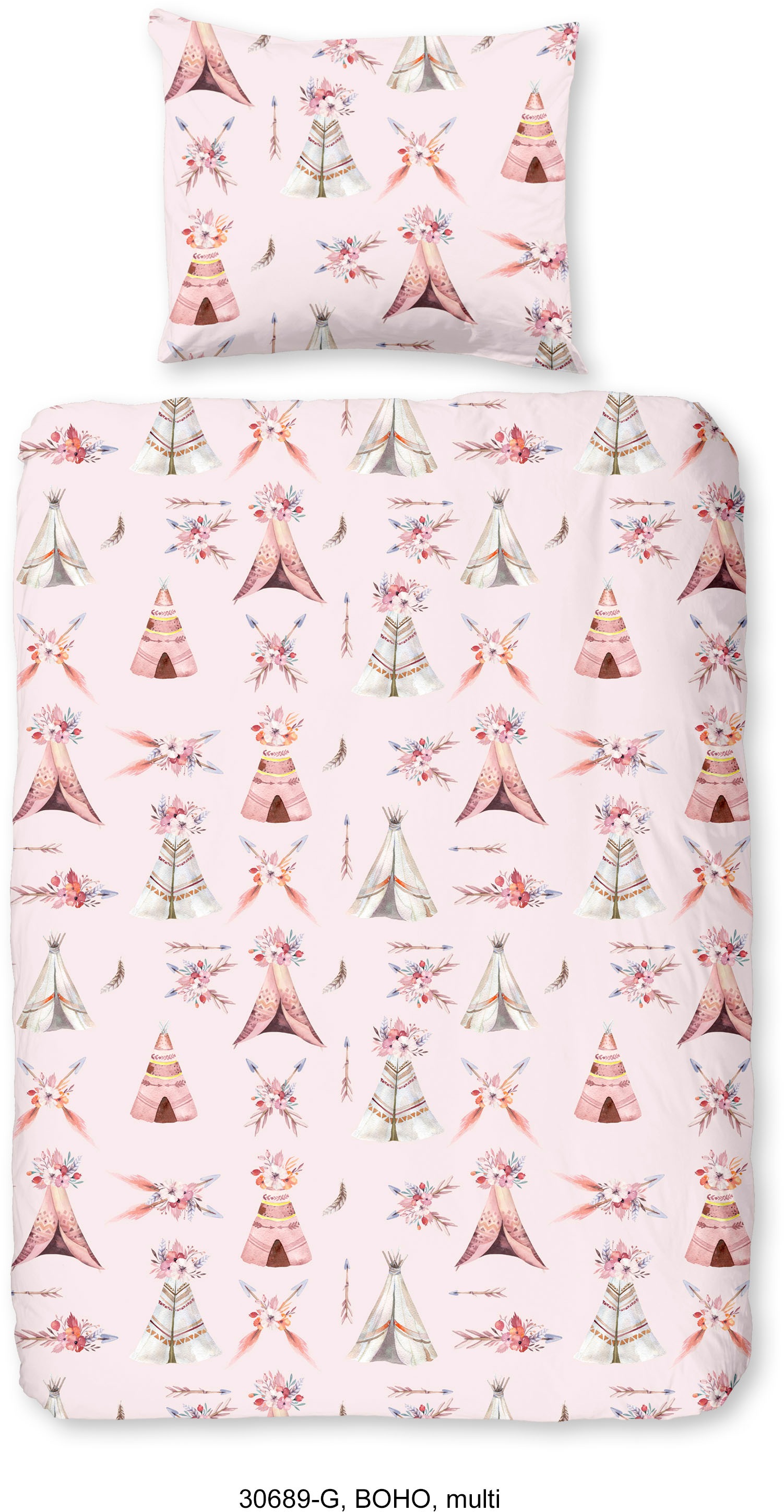 good morning Kinderbettwäsche "Boho" 2 Stk. 100% Baumwolle, 135x200, Reißve günstig online kaufen