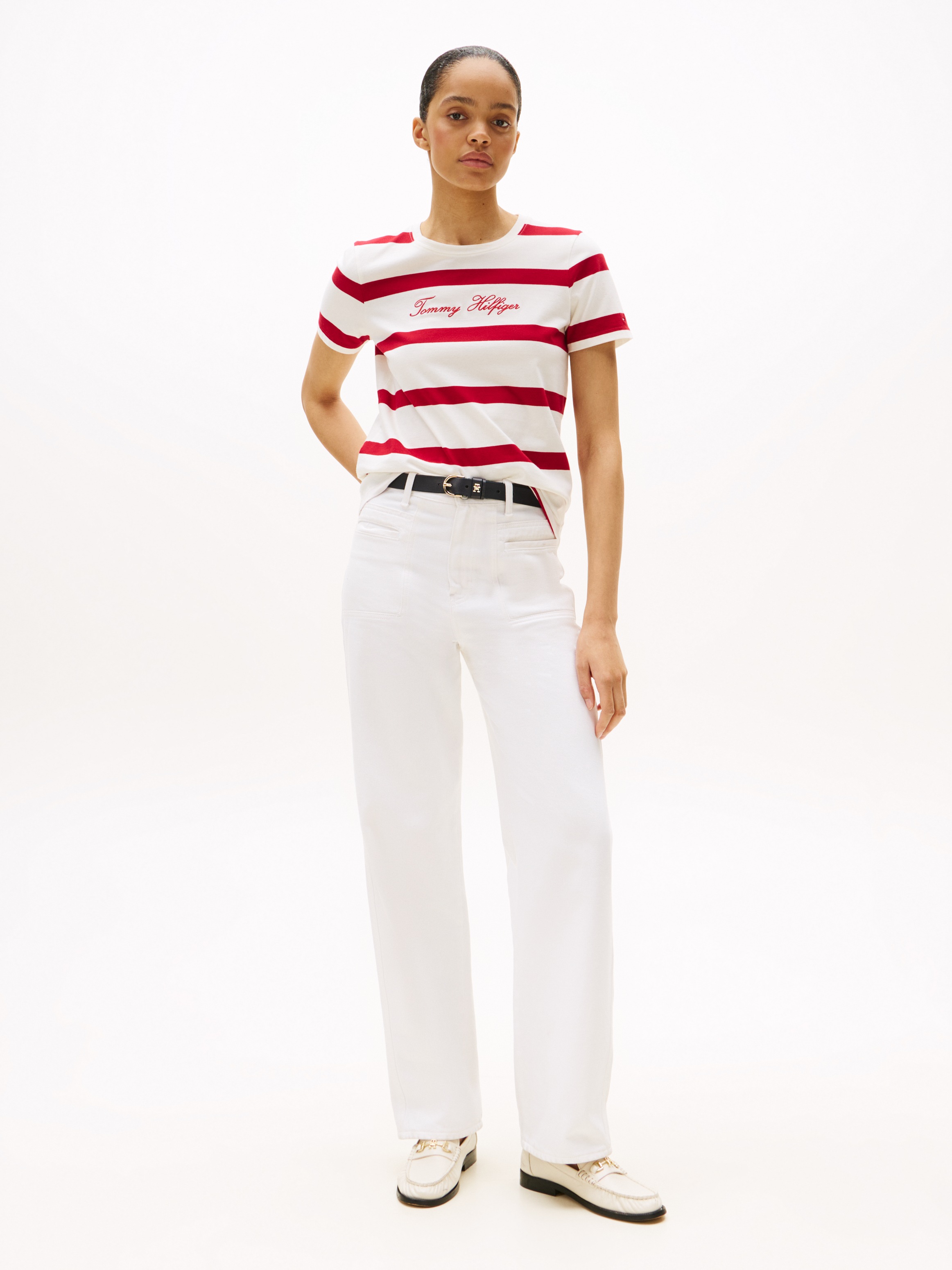 Tommy Hilfiger Kurzarmshirt "SCRIPT REG C-NK SS T-SHIRT", mit Tommy Hilfige günstig online kaufen