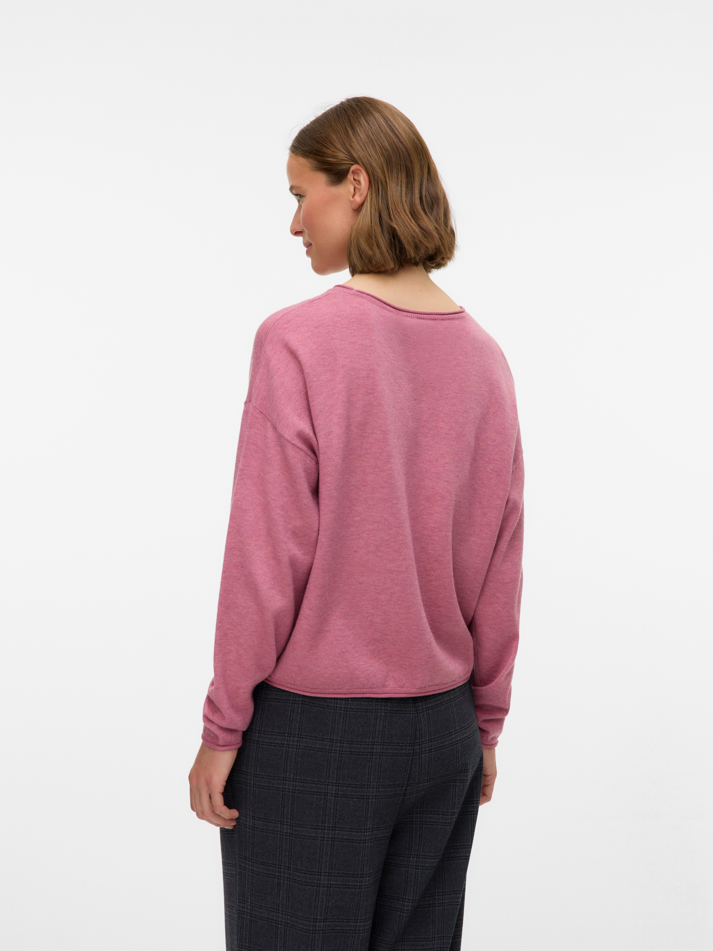Vero Moda Strickpullover "VMEXCITING PLAIN LS O-NK ROLL PULLOV BOO" günstig online kaufen