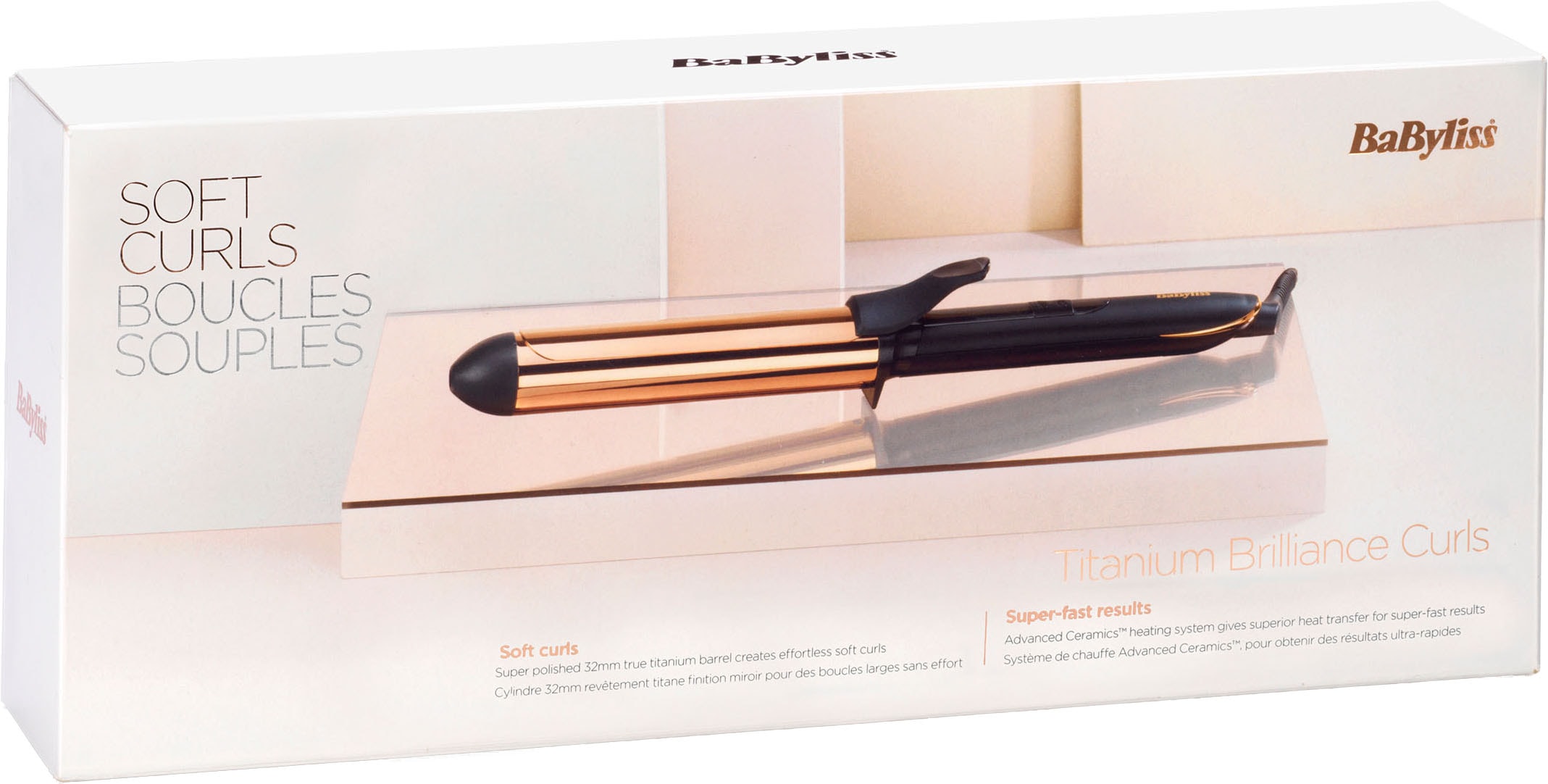 BaByliss Lockenstyler »BaByliss Salon Brilliance Curls Lockenstab für große Locken, C459E« 32 mm Lockenstab, Advanced Ceramics™, 6 Temperaturstufen bis 210 °C