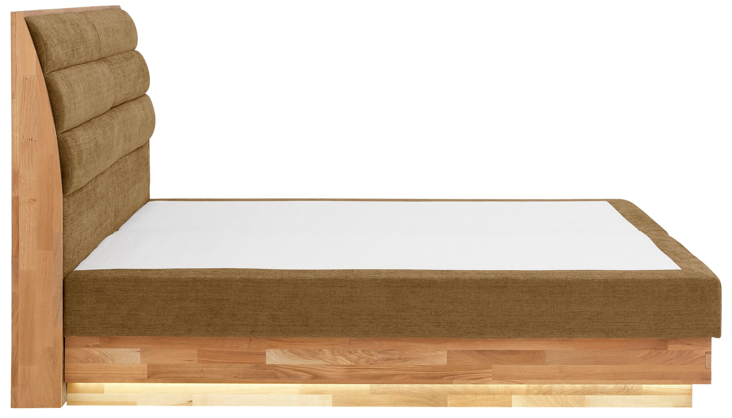 OTTO products Boxspringbett, LED-Beleuchtung, mit zertifizierten, recycelten Bezugsstoffen
