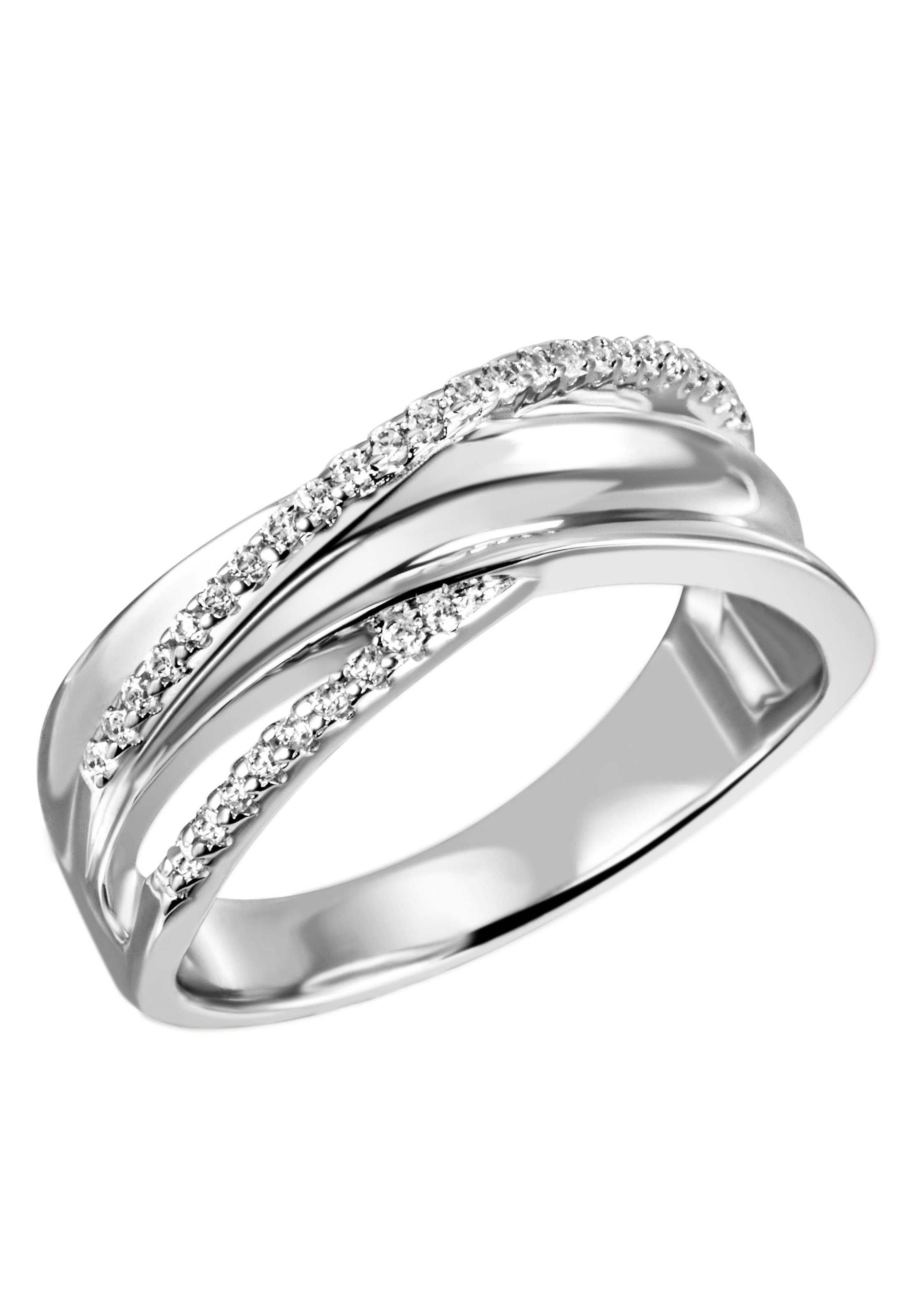 Fingerring »Schmuck Geschenk Silber 925 Silberring Ring glitzernd«, mit Zirkonia (synth.)