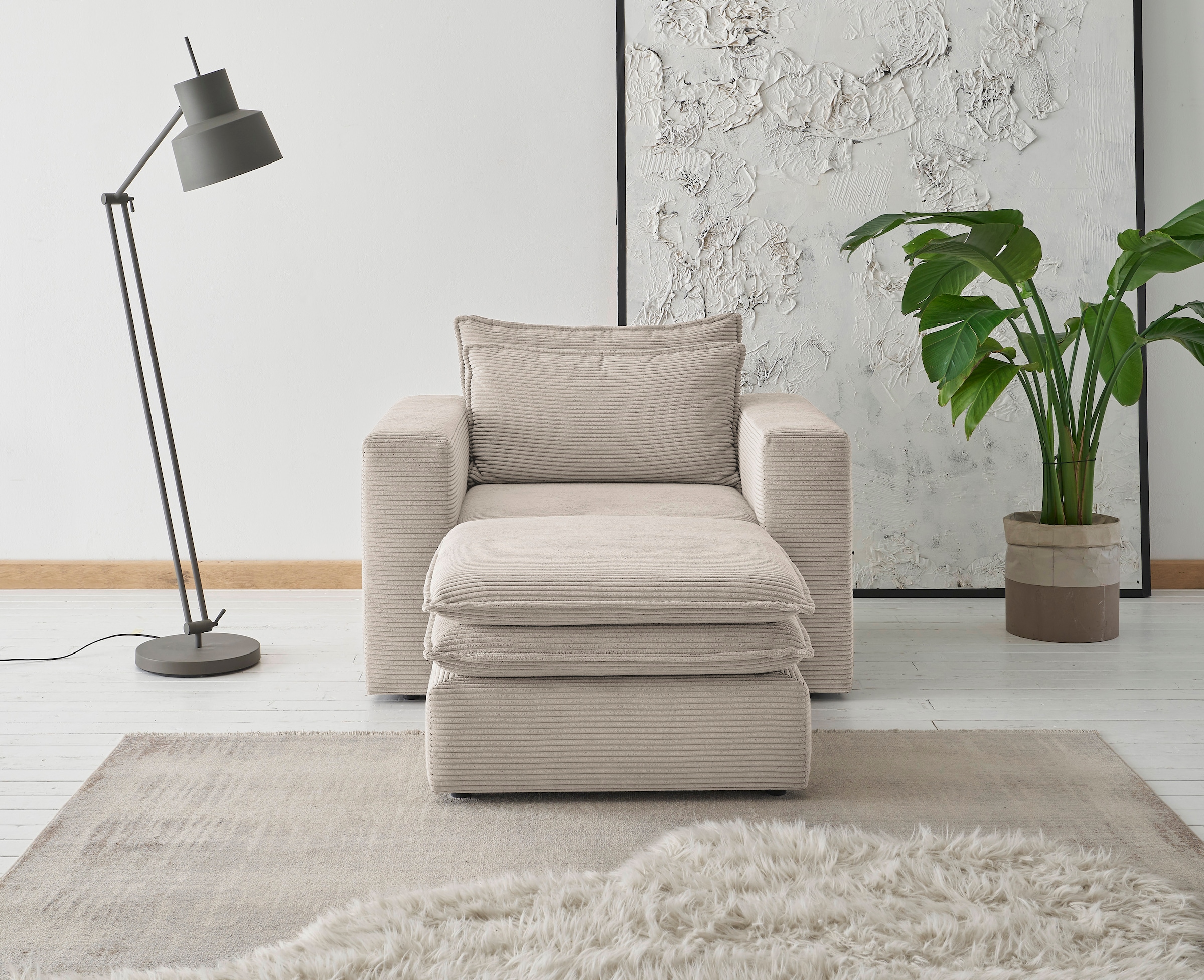 PLACES OF STYLE Sitzgruppe "PIAGGE" 2 Stk. tlg. Hochwertiger Cord, Sessel u günstig online kaufen