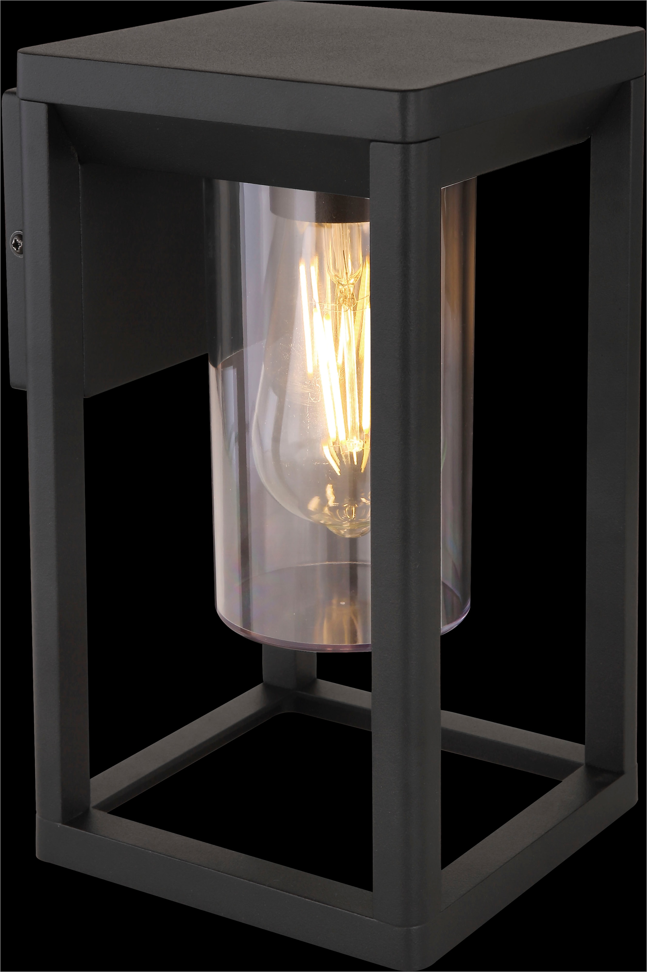 GLOBO LIGHTING Außen-Wandleuchte »CANDELA« E27 1 Stk. Außenleuchte Aluminium, klar, Licht abwärts, IP44, E27 LED