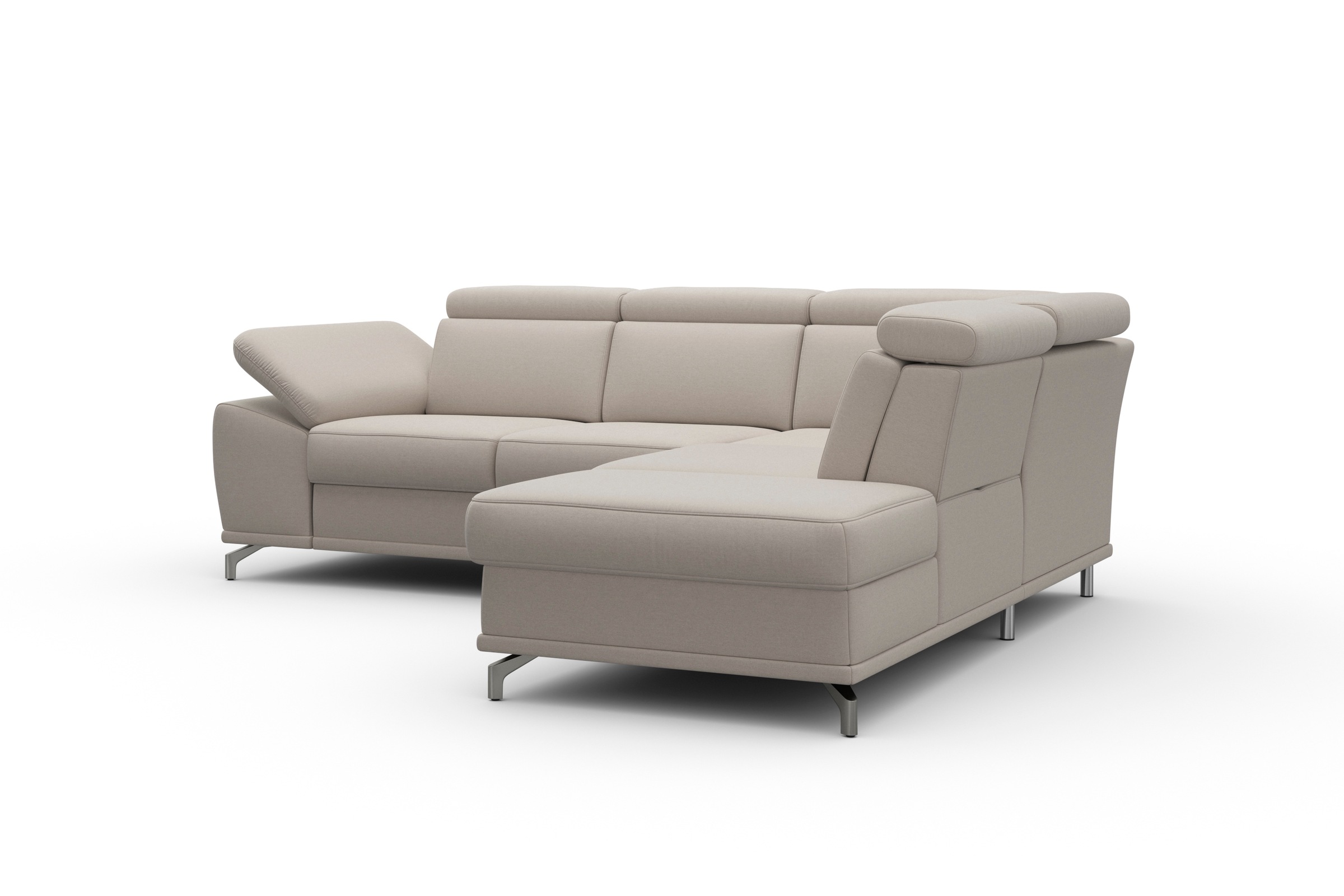 sit&more Ecksofa »Cabrio L-Form«, mit Sitztiefenverstellung und Federkern, 3 Nierenkissen