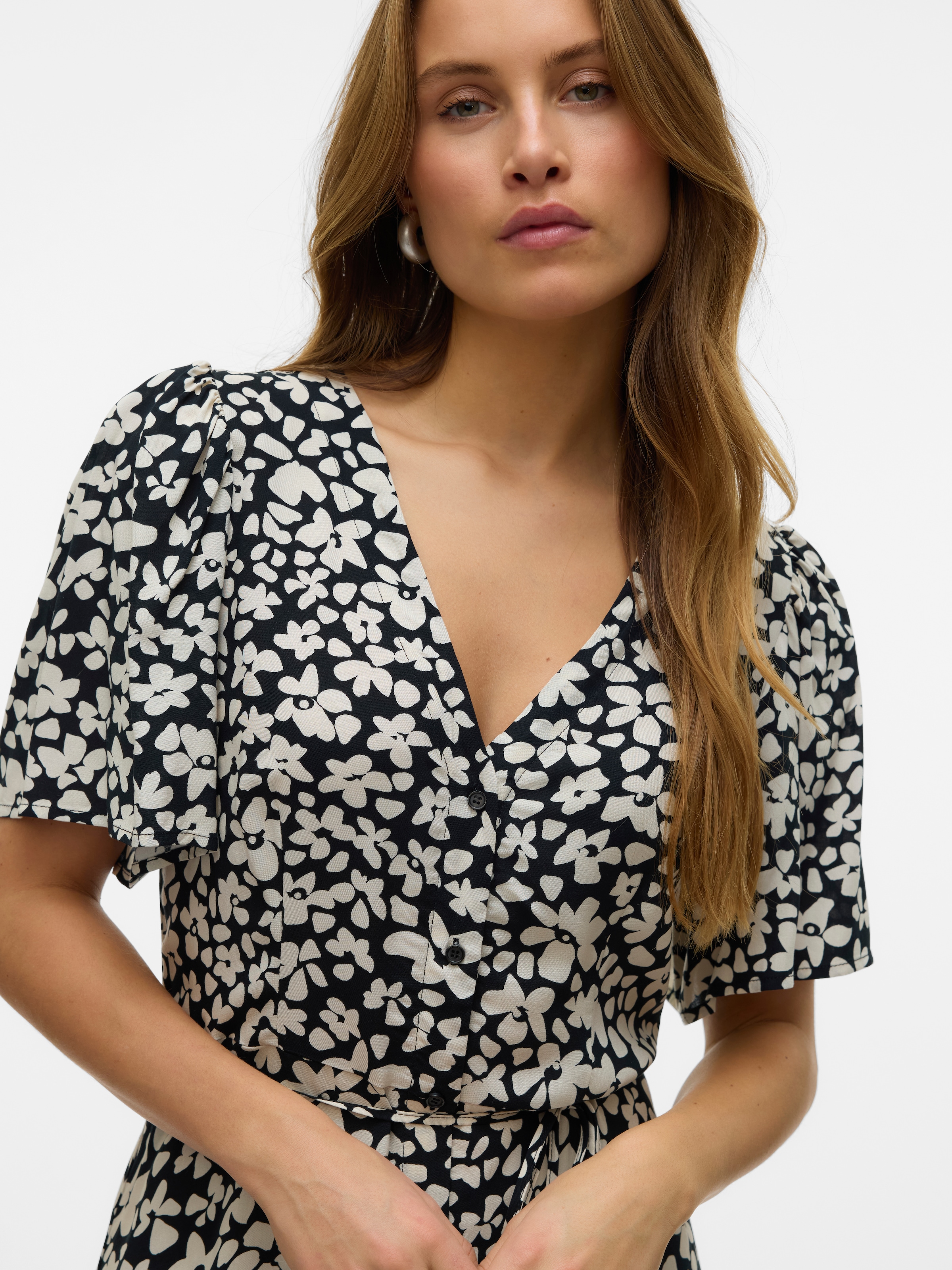 Vero Moda Sommerkleid »VMALBA SS CALF DRESS WVN GA NOOS«