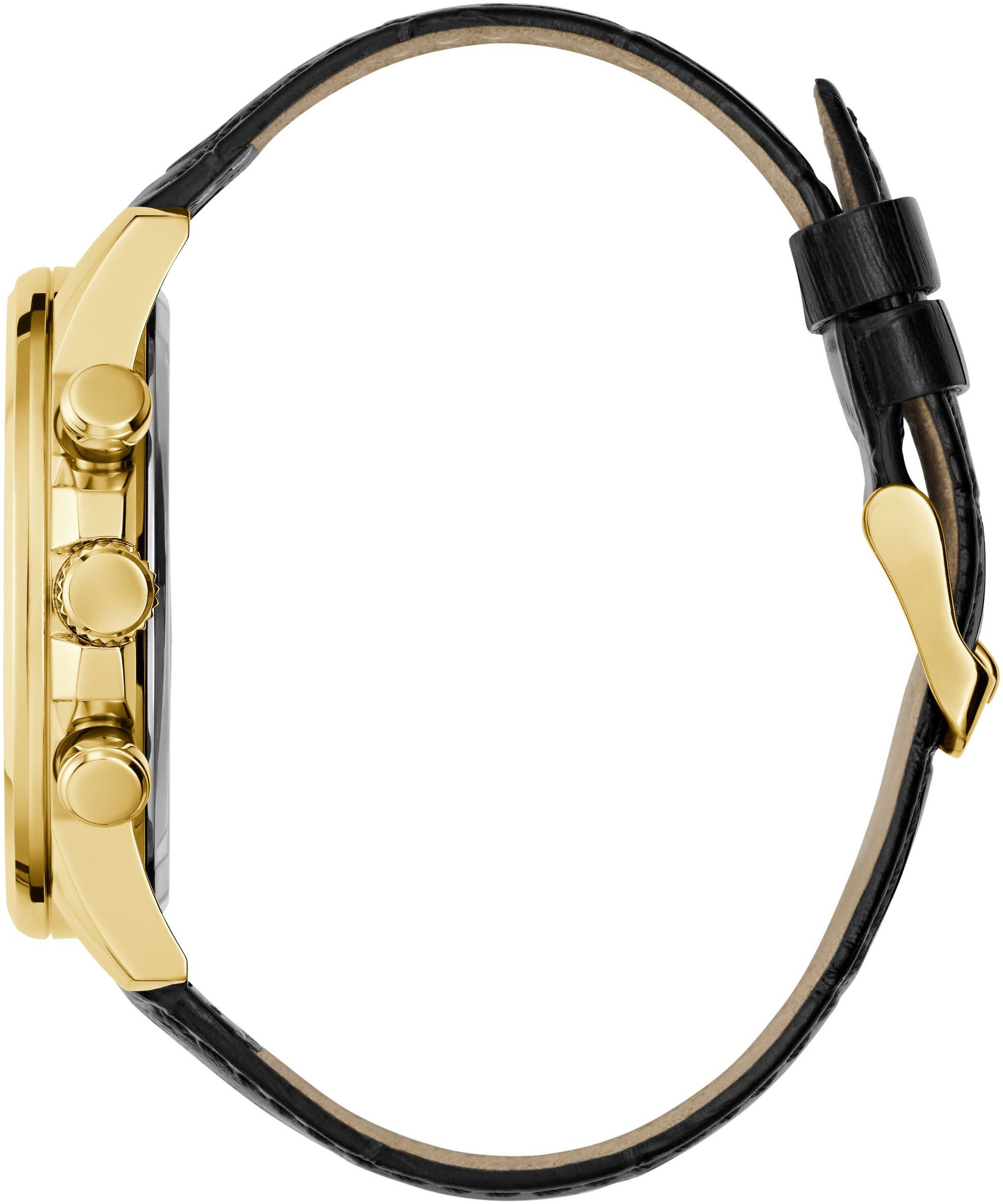 Guess Multifunktionsuhr »WALKER«, Quarzuhr, Armbanduhr, Herrenuhr, Datum, Wochentag, Lederarmband
