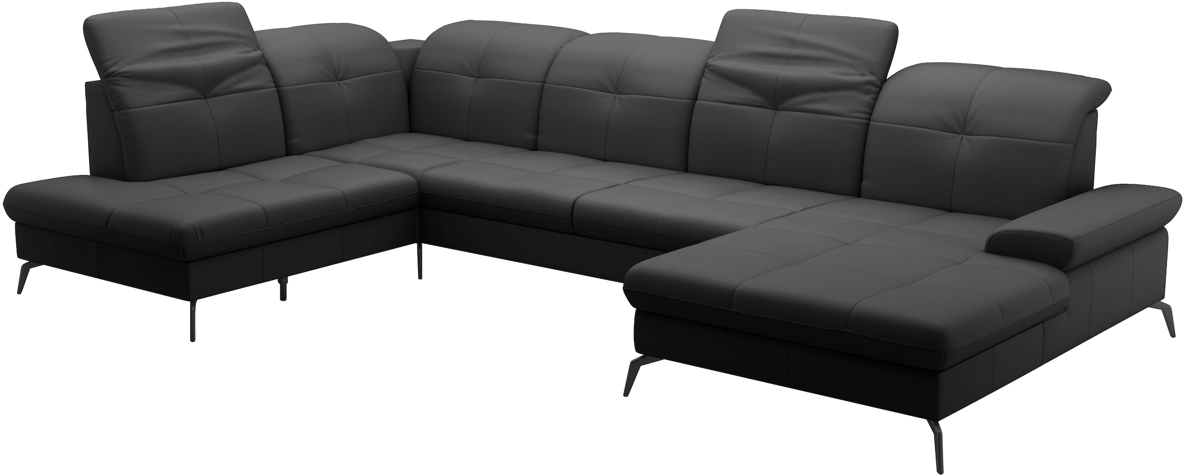 sit&more Wohnlandschaft »Amica, U-Form, inkl. Sitztiefenverstellung und Armteilverstellung«, wahlweise mit Kopfteilverstellung, Bettfunktion und Bettkasten