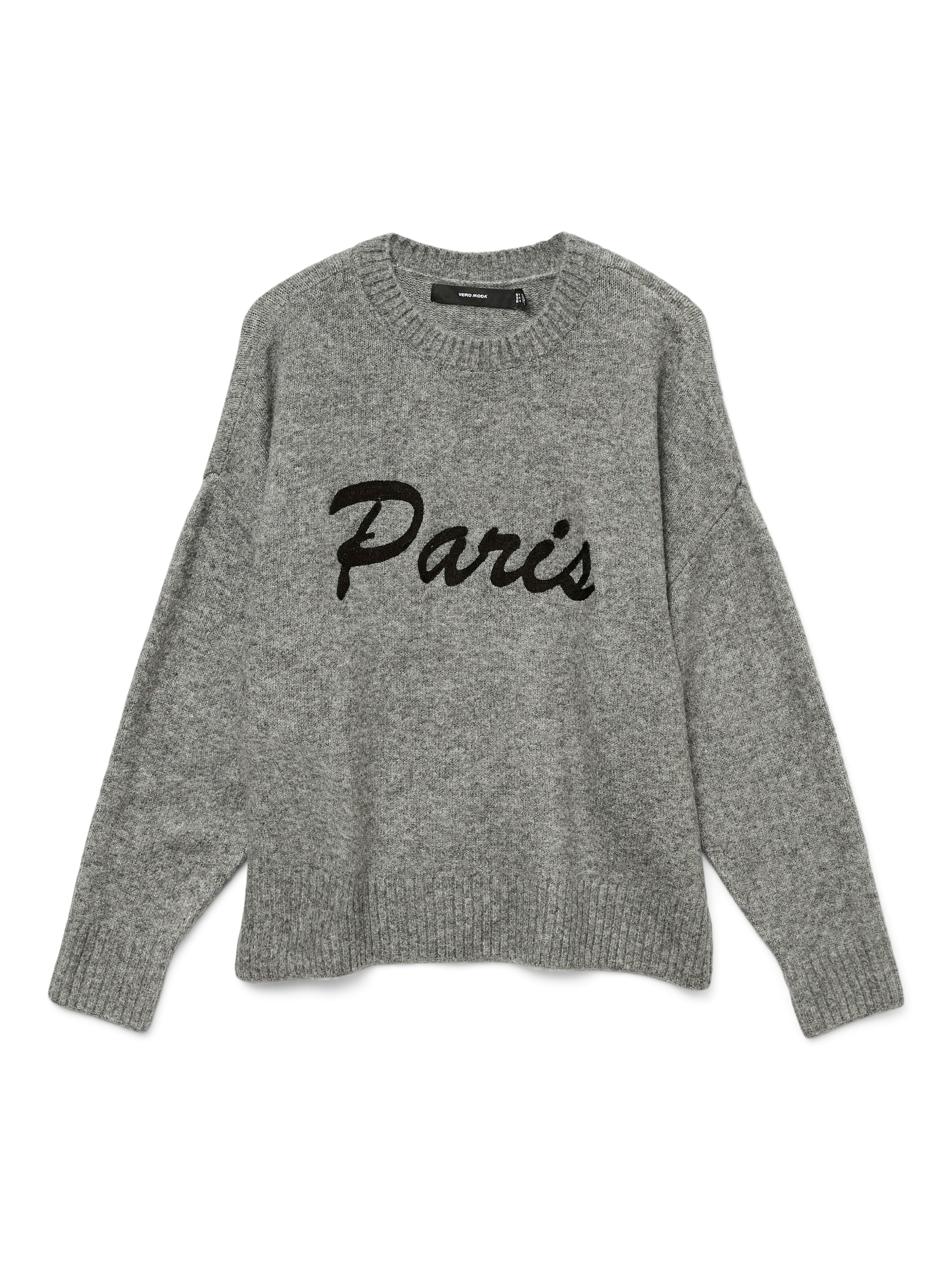 Vero Moda Strickpullover "VMBOOM LS O-NECK TEXT PULLOVER NOOS" günstig online kaufen
