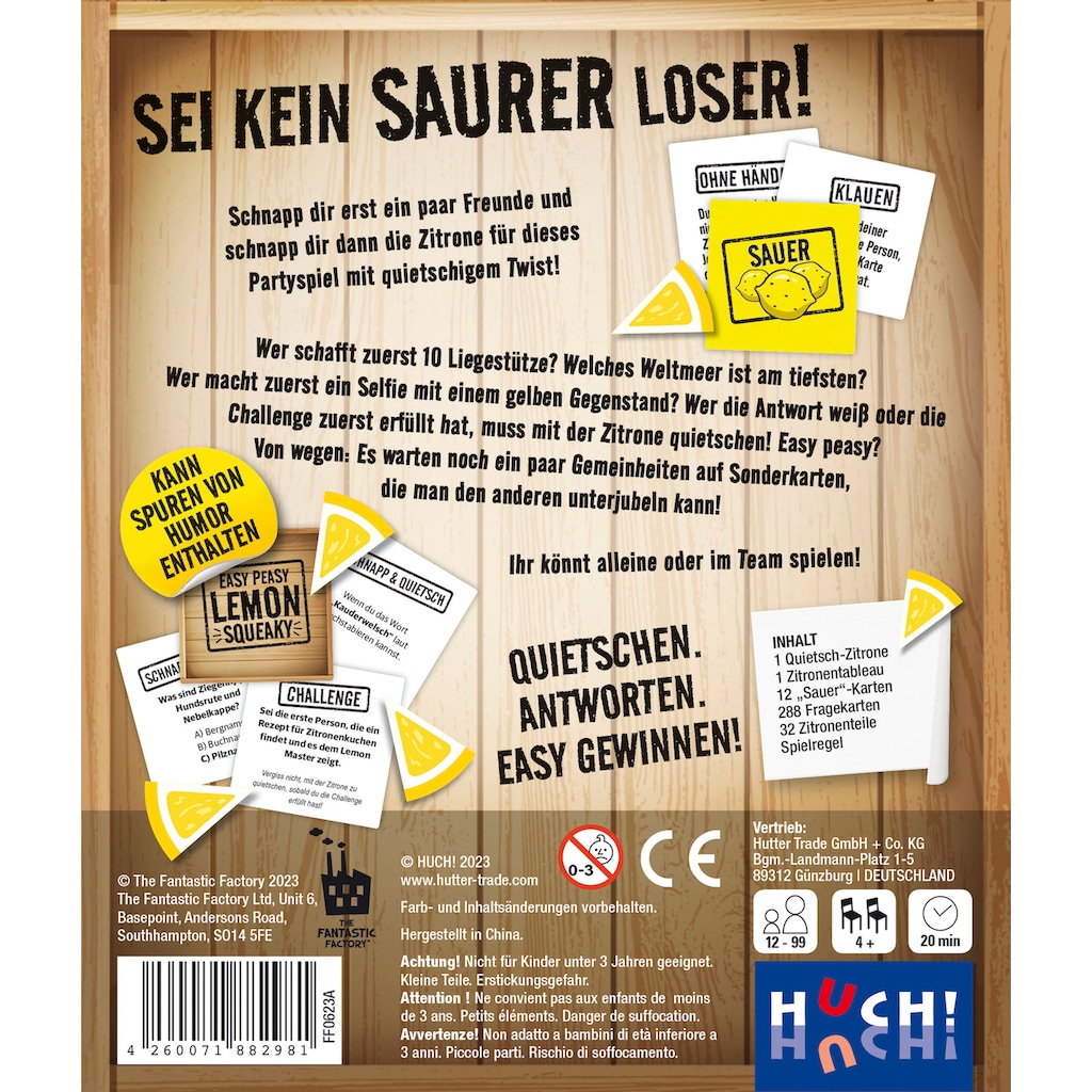 Huch! Spiel »Easy peasy lemon squeaky«