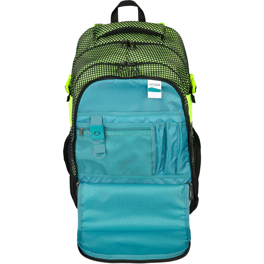 neoxx Schulrucksack »Active, All about Neon«, reflektierende Details