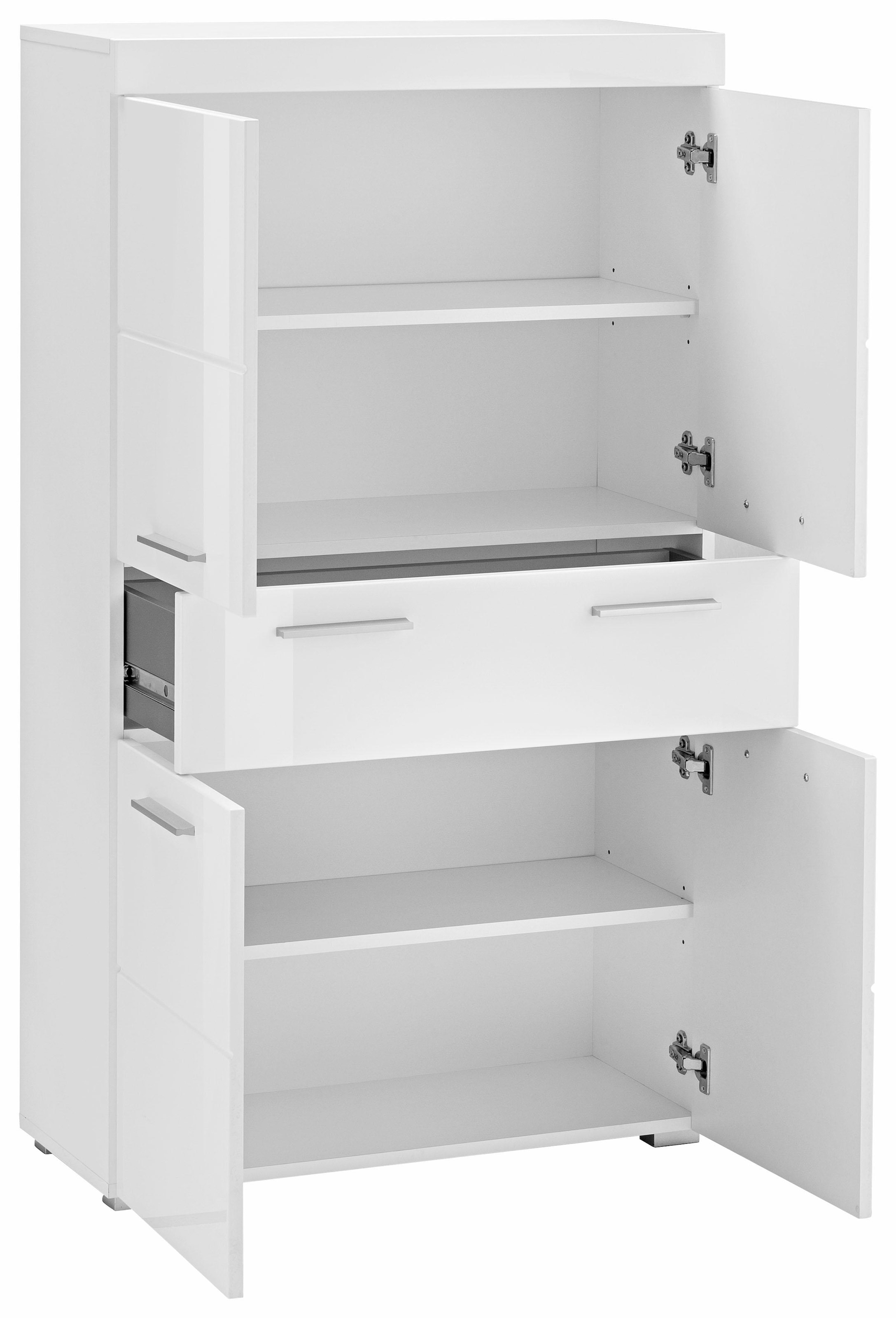 INOSIGN Midischrank »Avena«, Badschrank mit einer Schublade und 4 Türen - Maße (B/T/H) 73/31/130 cm