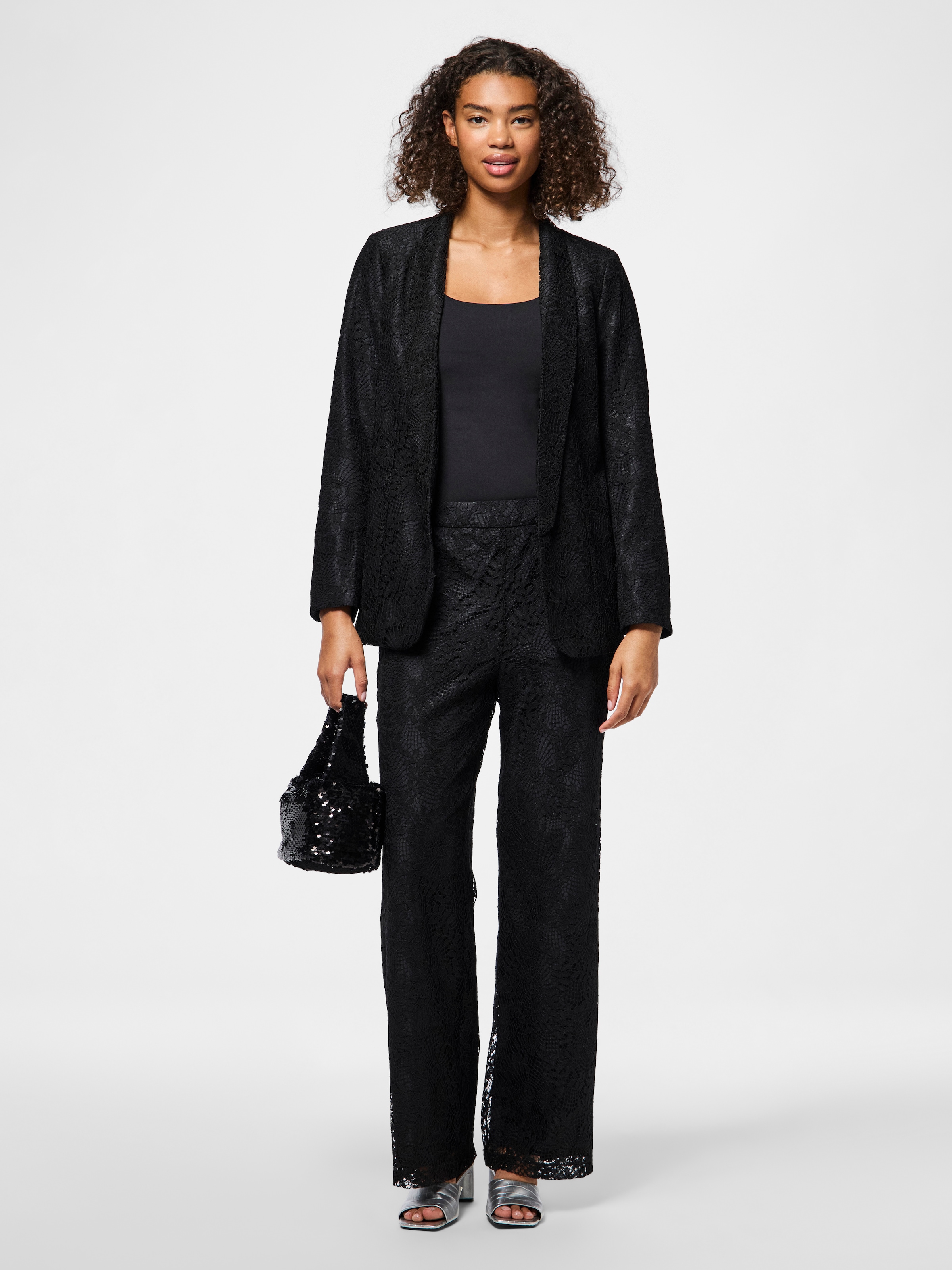 pieces Longblazer »PCBOSULLA LACE BLAZER«, aus Spitze