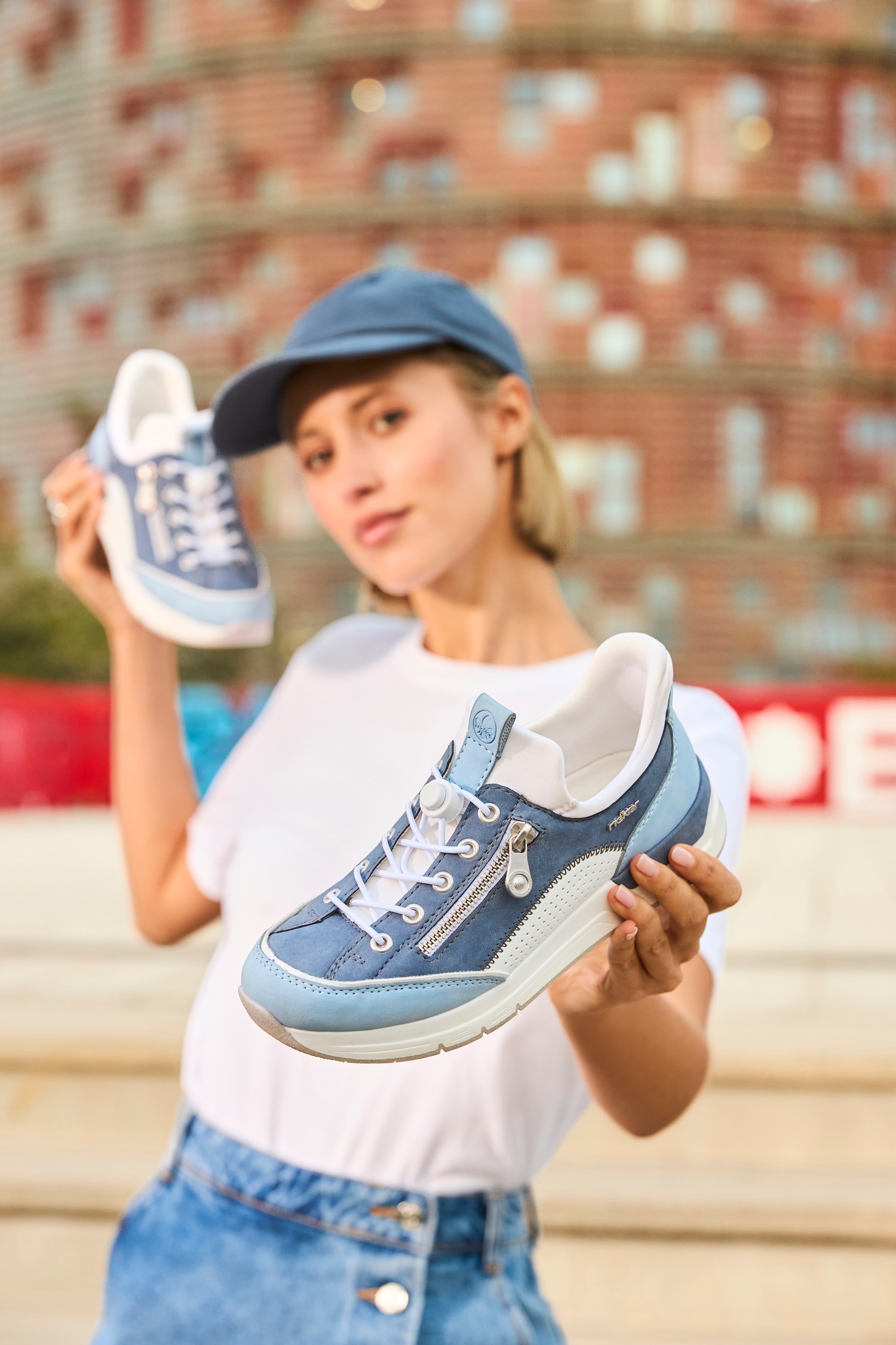Thumbnail - Rieker Slip-On Sneaker, Schlupfschuh, Halbschuh, Freizeitschuh mit weichem Schaftrand
